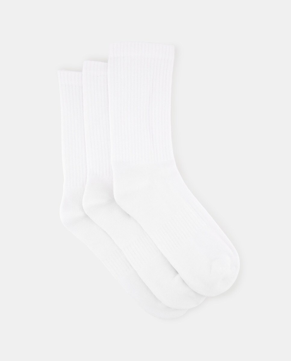 Pack 3 calcetines tenis de adulto Blanco-1