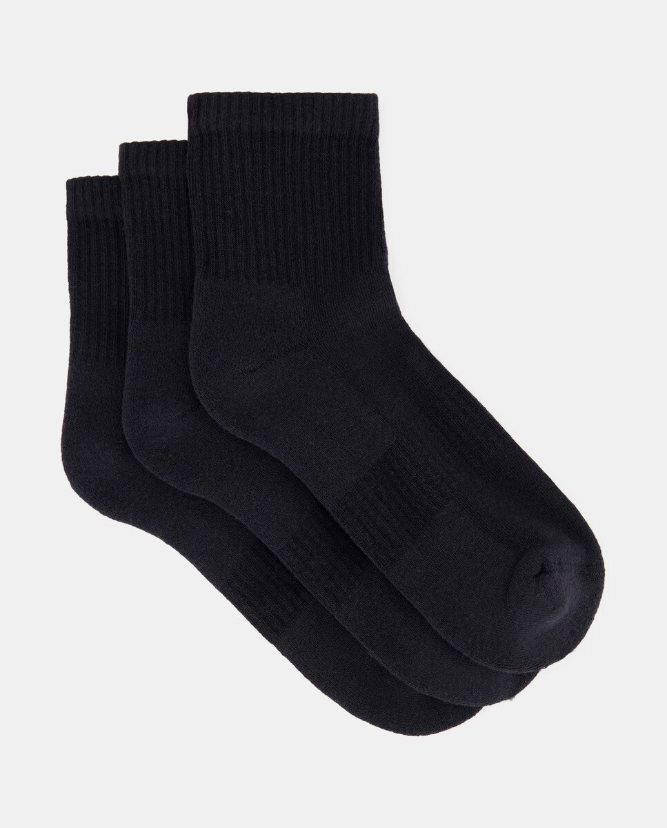 Pack 3 calcetines cortos de adulto Negro-1
