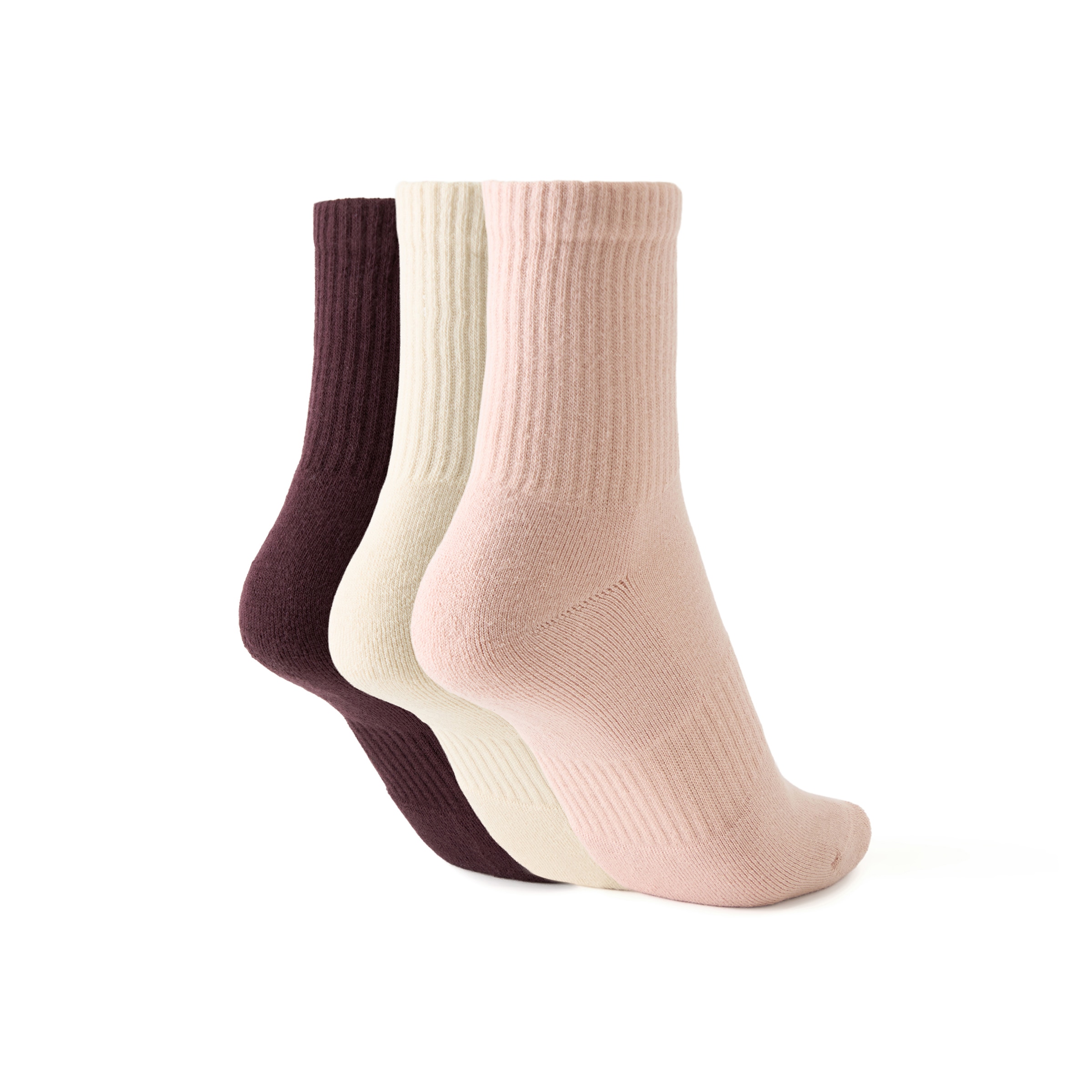 Pack 3 Calcetines Cortos Adulto Rosa-2