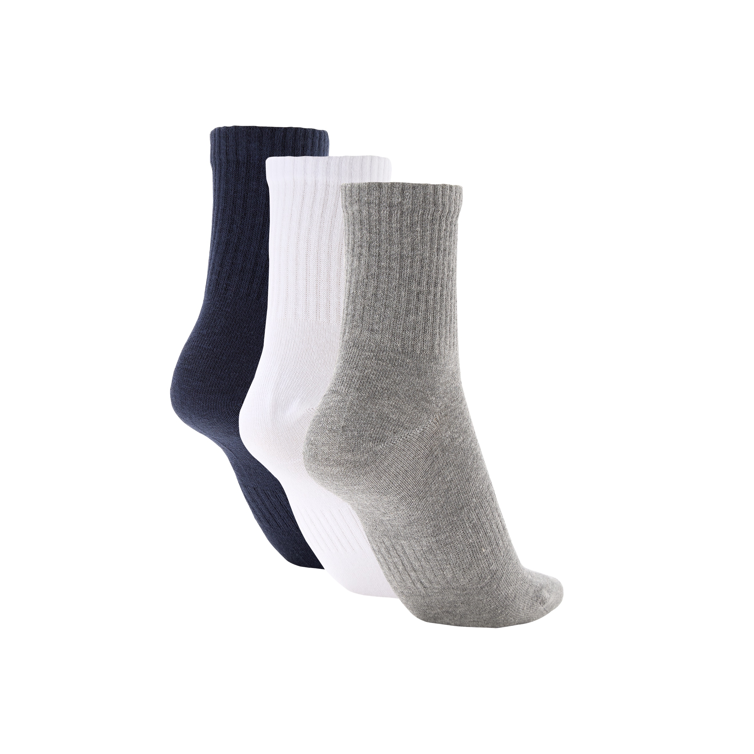 Pack 3 calcetines cortos de adulto Gris claro-2