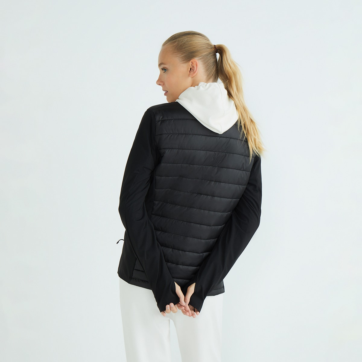 Chaqueta combinada mujer Negro-2