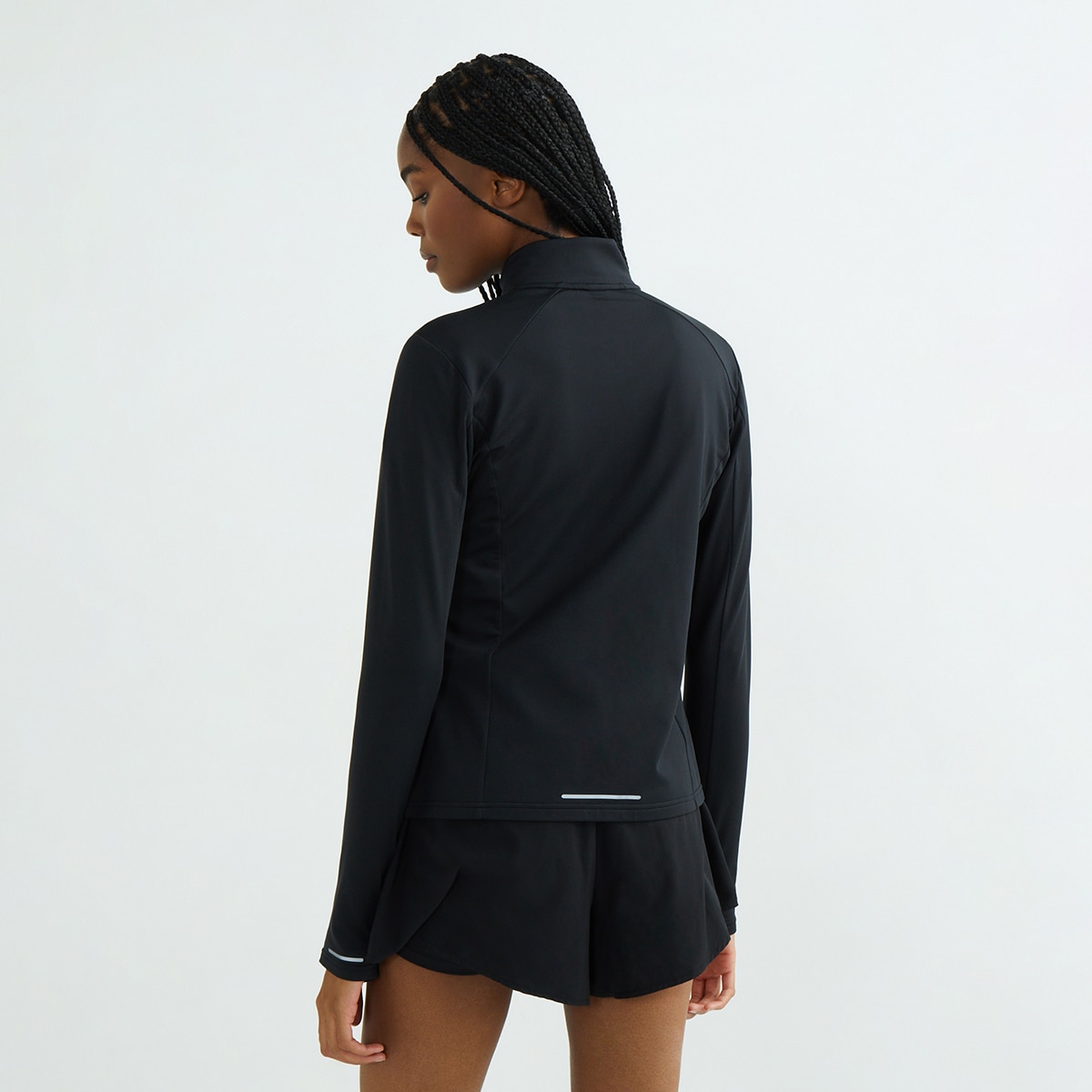 Sudadera técnica con cremallera de mujer Negro-3