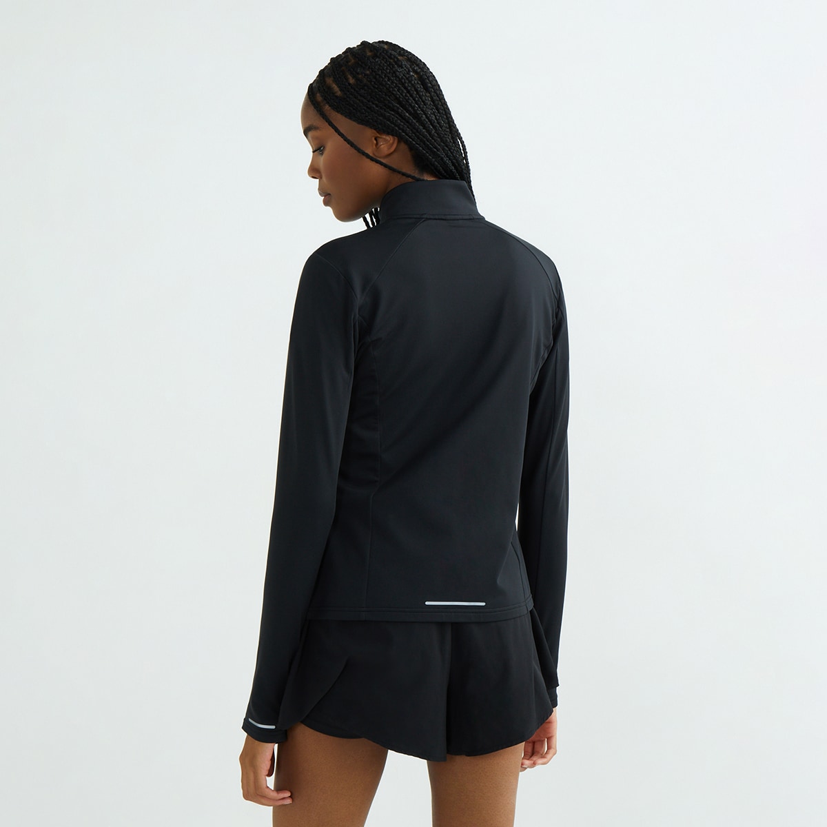 Sudadera técnica con cremallera de mujer Negro-3