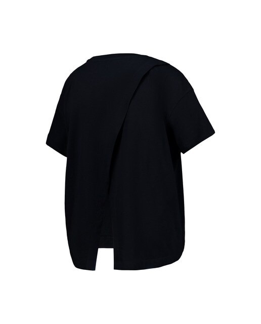 Camiseta apertura espalda Negro-5