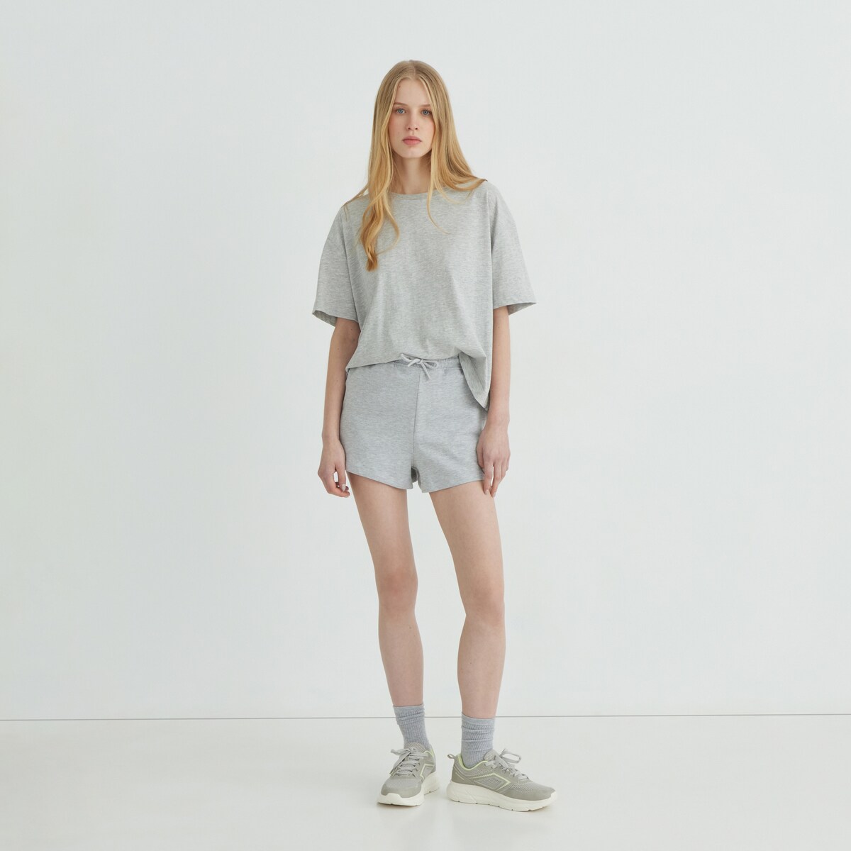 Camiseta holgada mujer Gris-2