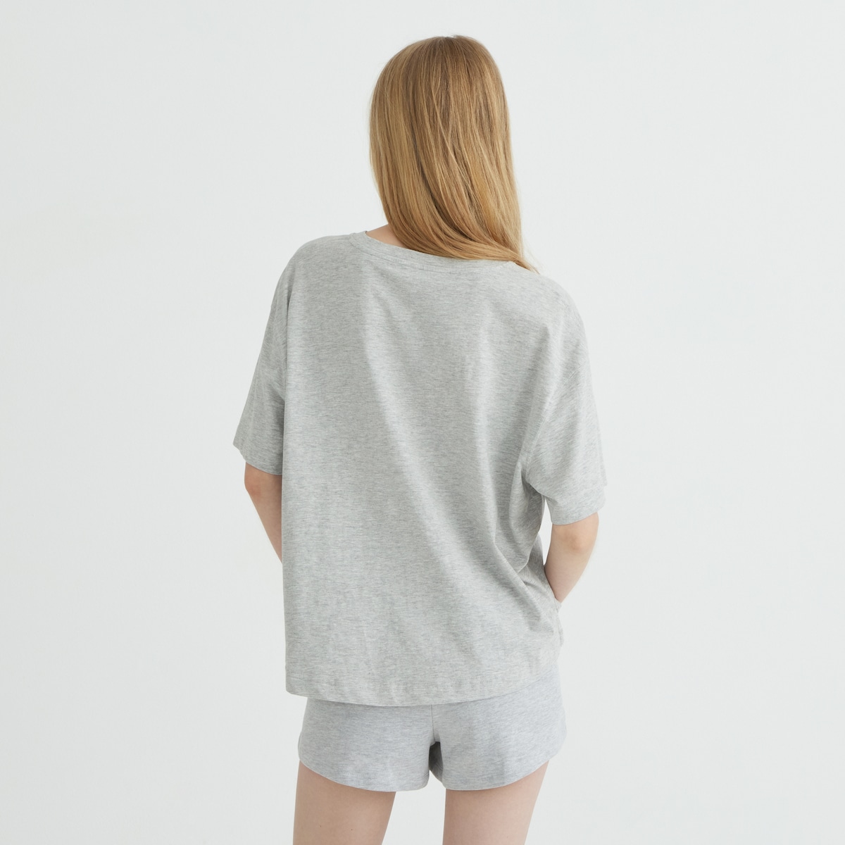 Camiseta holgada mujer Gris-3