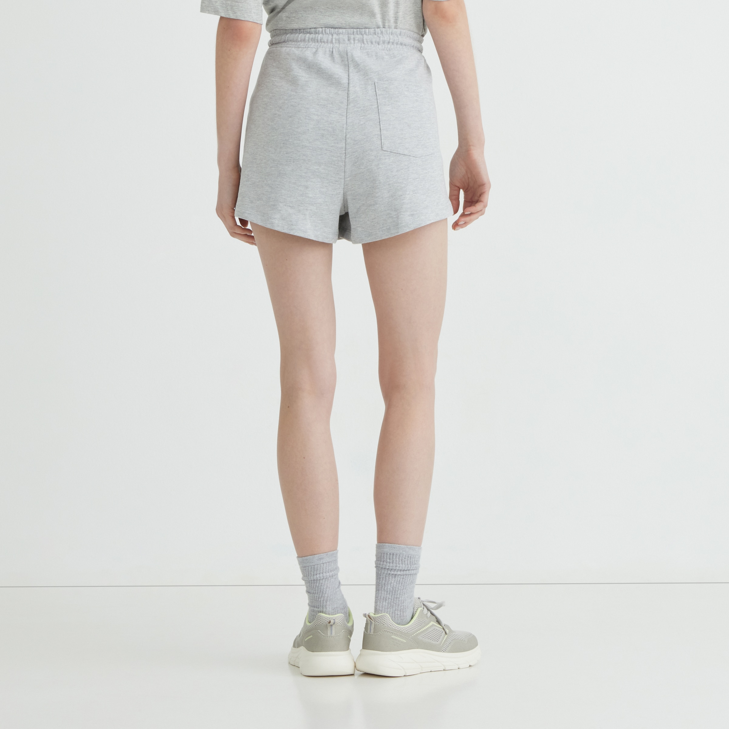 Pantalón corto terry mujer Gris-3