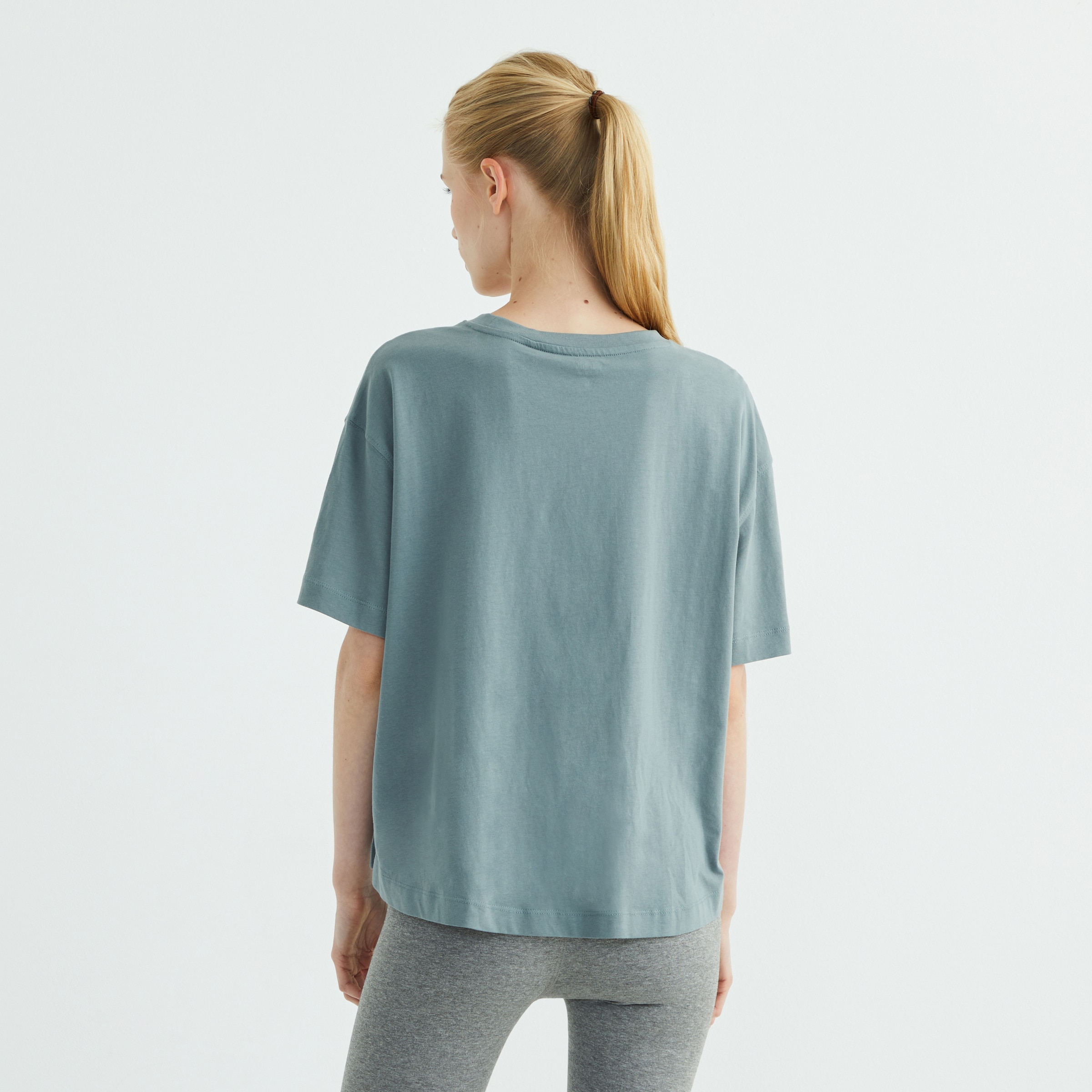 Camiseta Algodón Mujer Verde-3