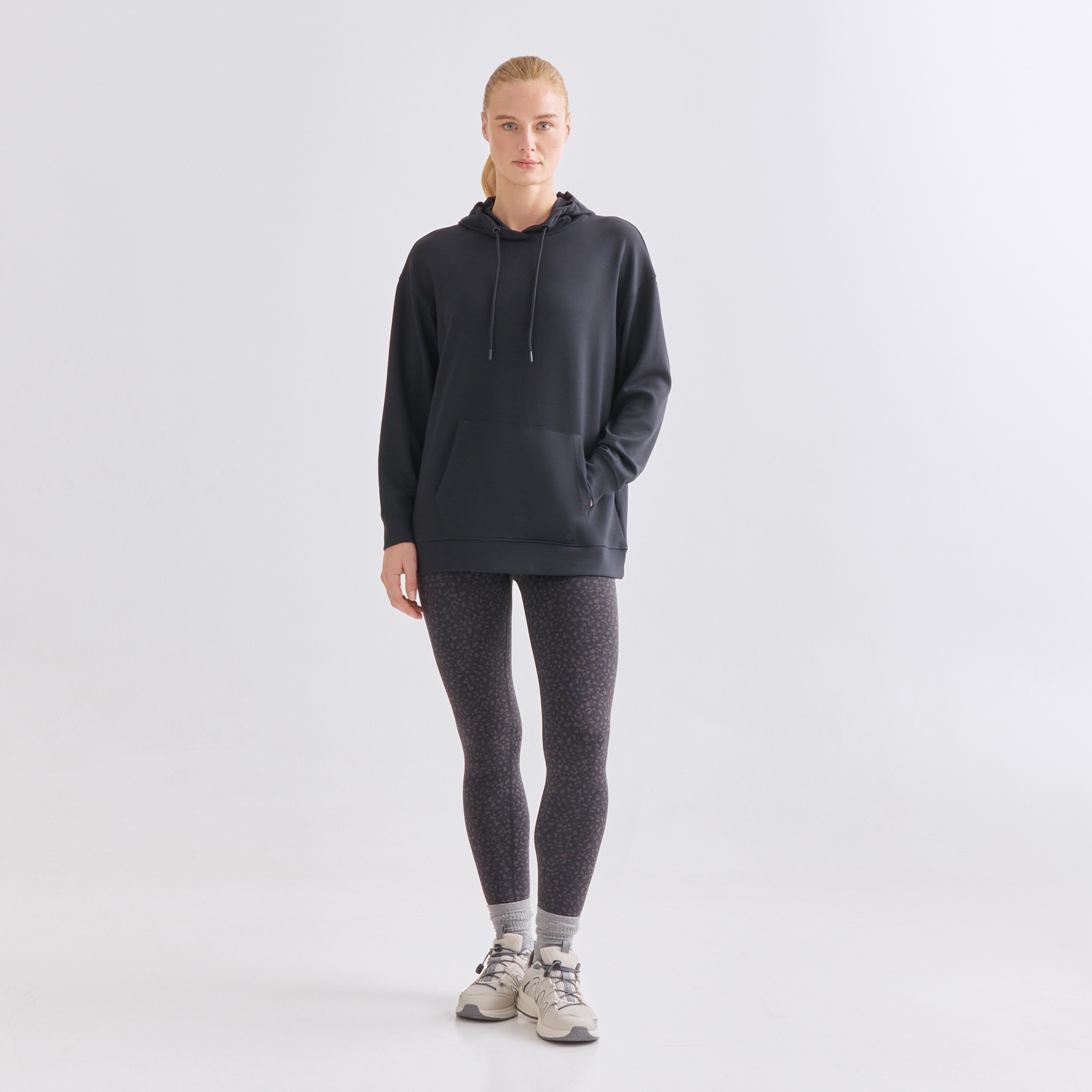 Sudadera Oversize Modal Mujer Gris-2