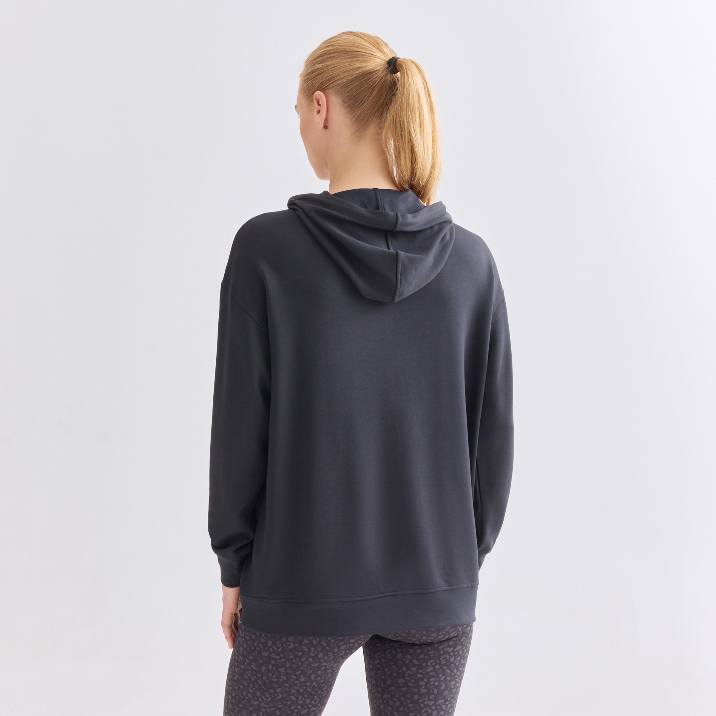 Sudadera Oversize Modal Mujer Gris-3