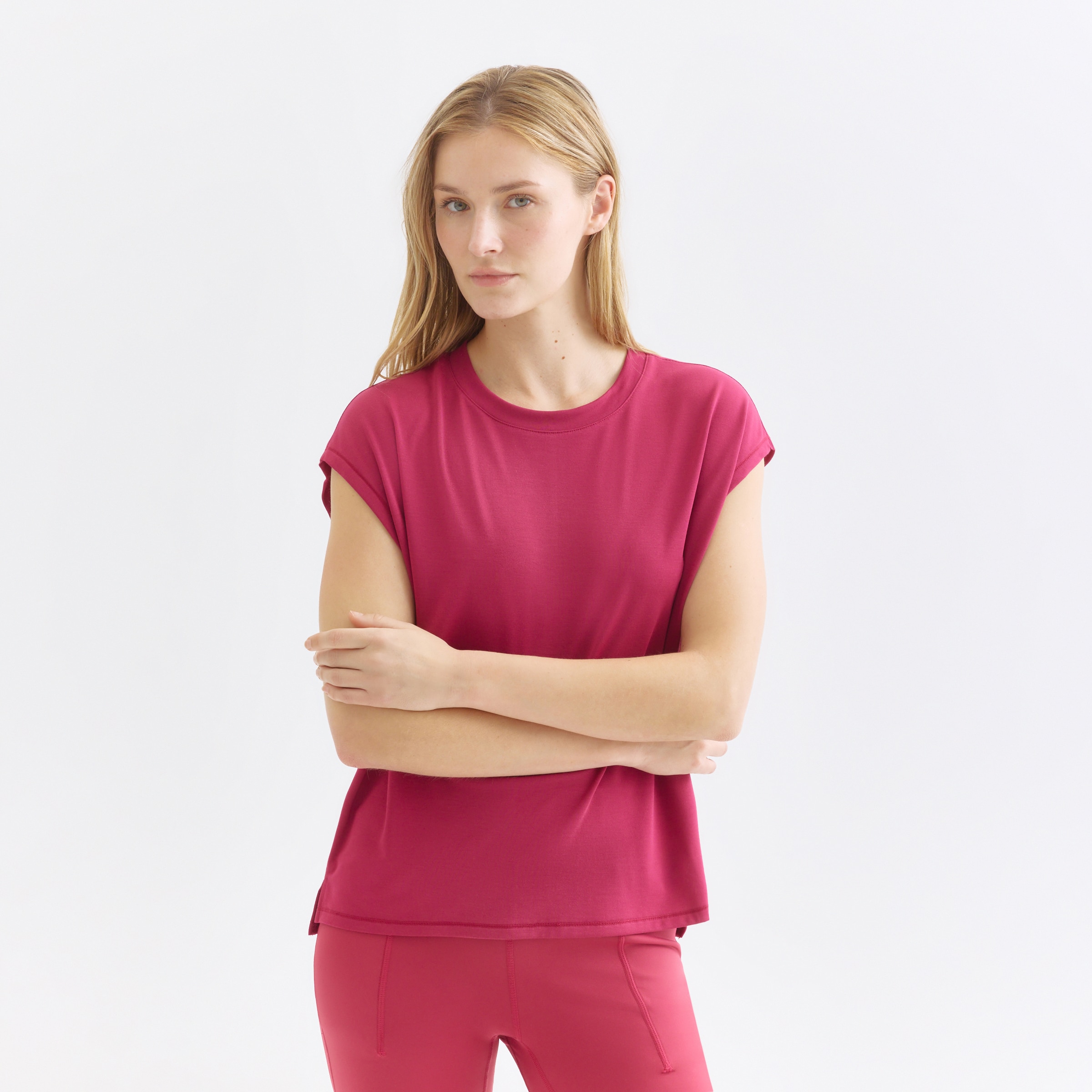 Camiseta Sin Mangas Modal Rosa oscuro-2
