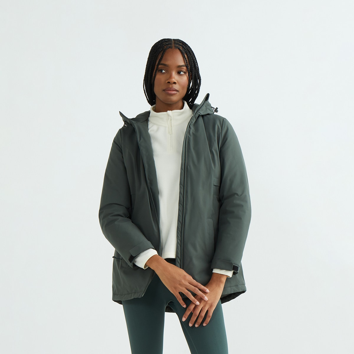 Parka Mujer Repelente Al Agua Verde-3