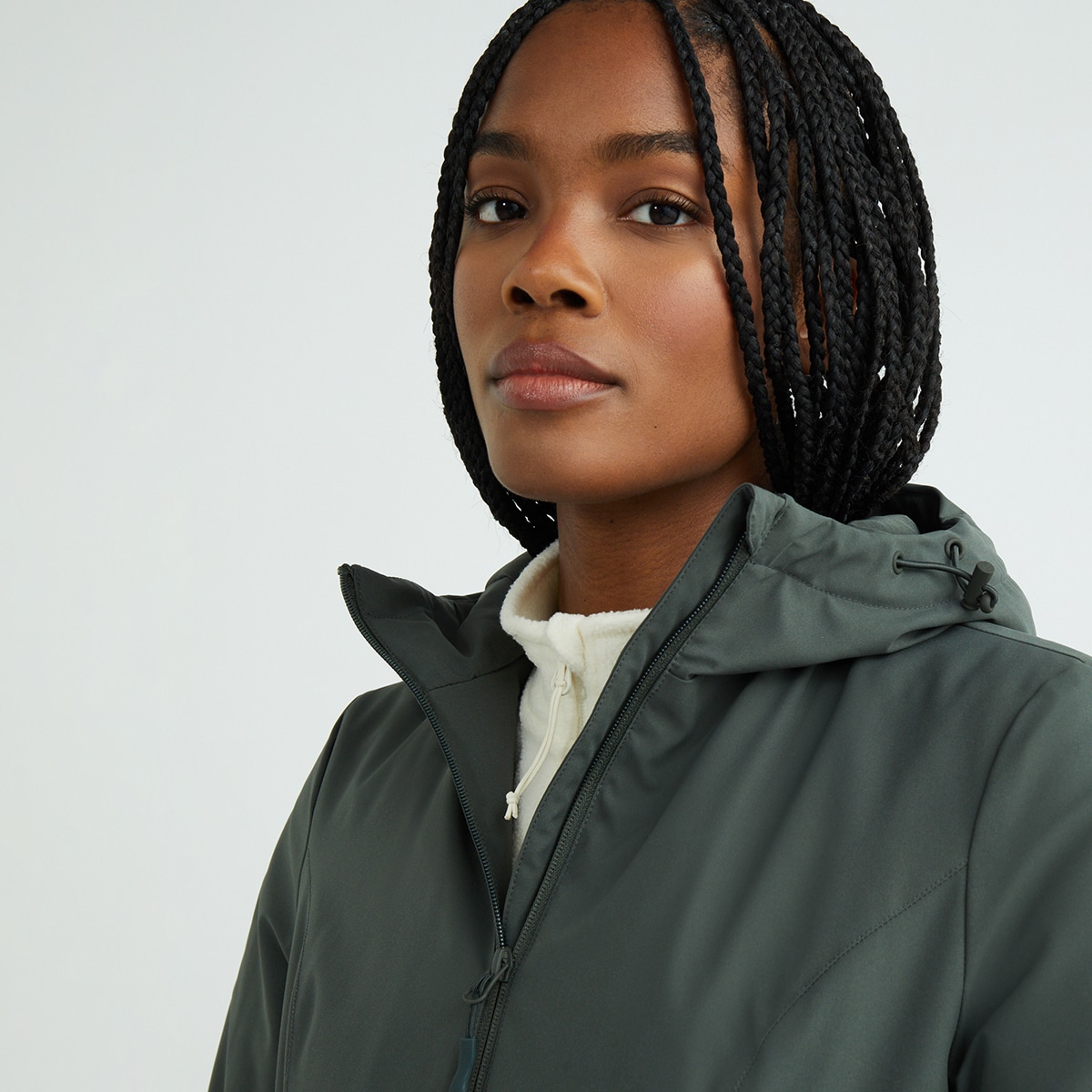 Parka Mujer Repelente Al Agua Verde-4