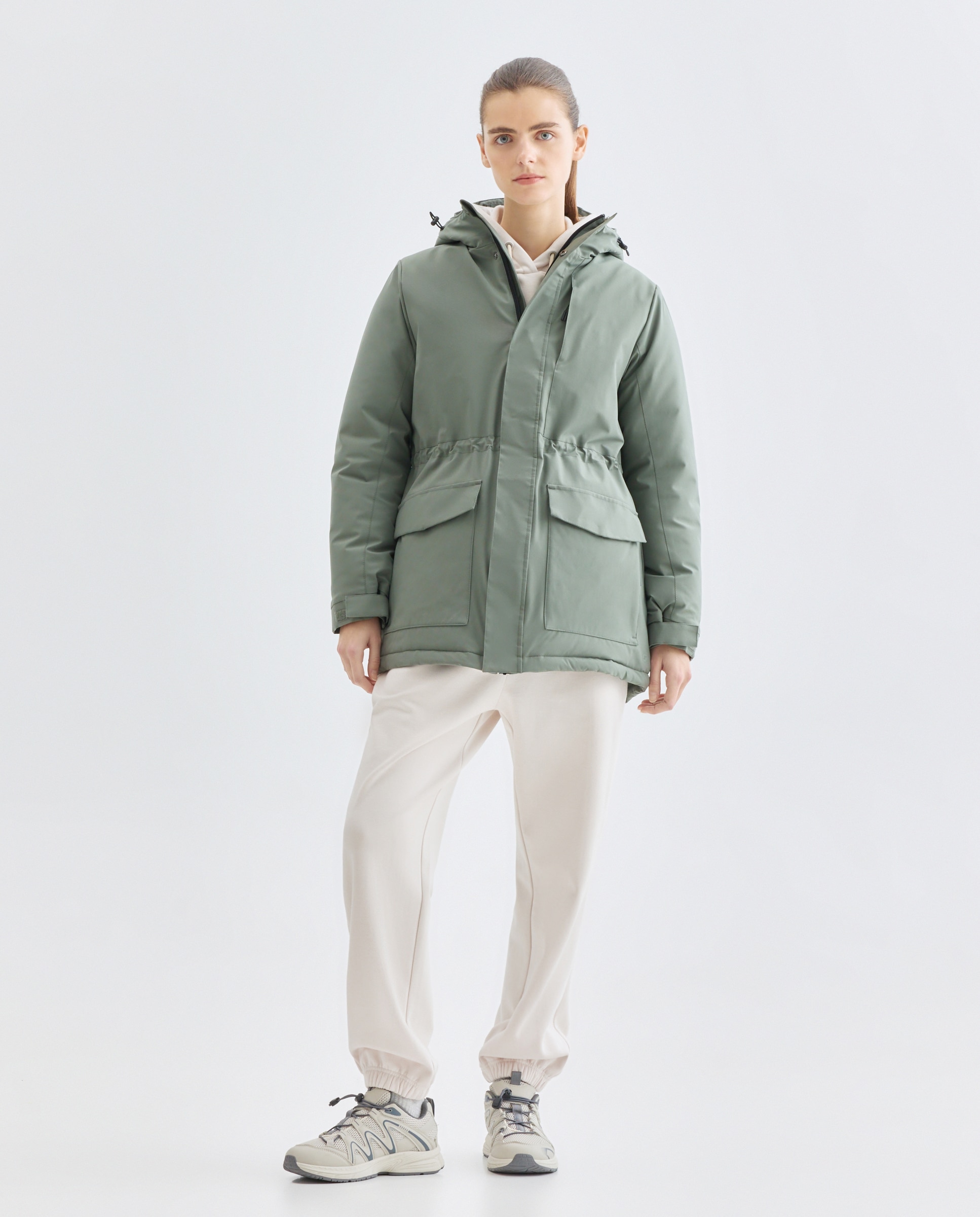 Parka Mujer Repelente Al Agua Verde-2