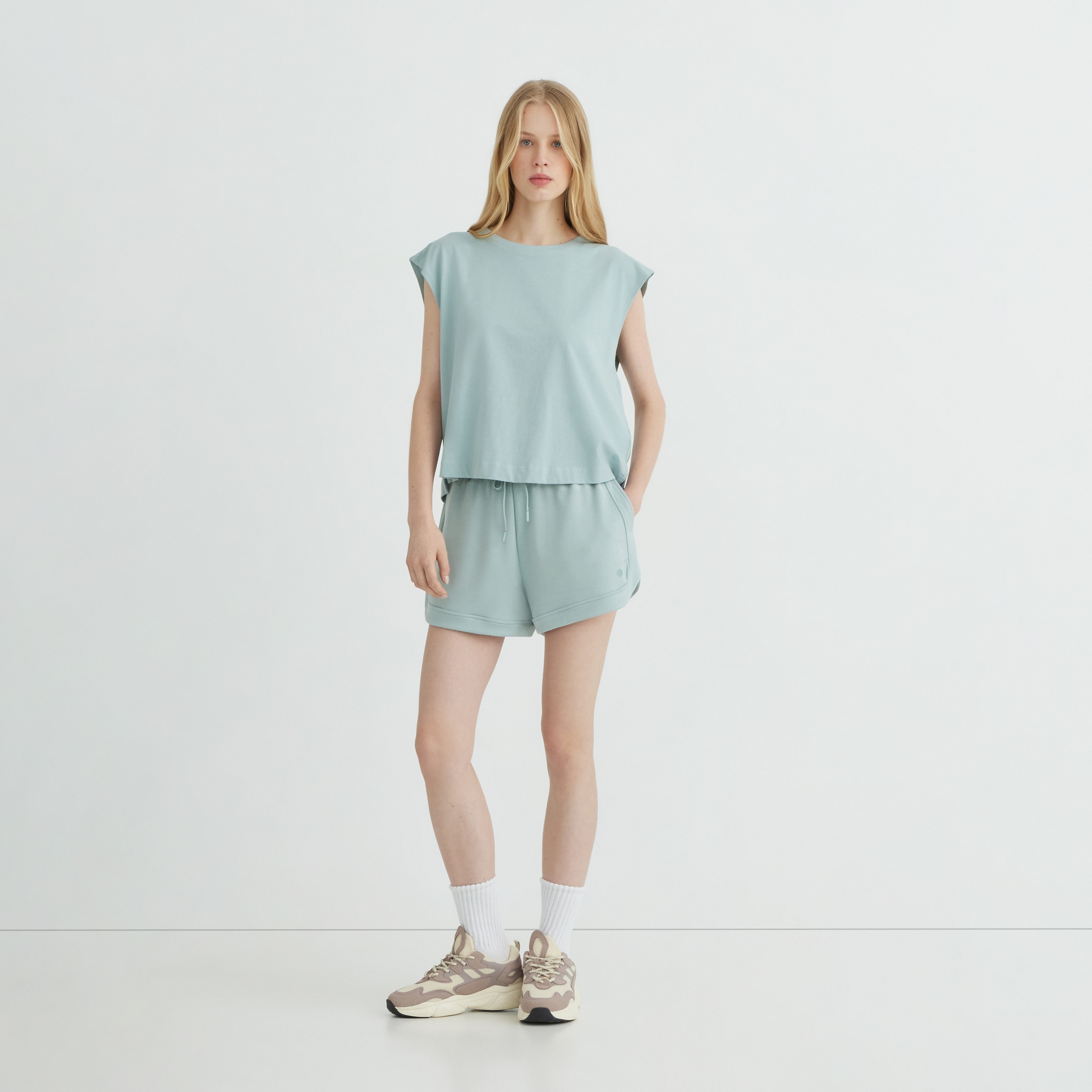 Camiseta sin mangas mujer Verde-2