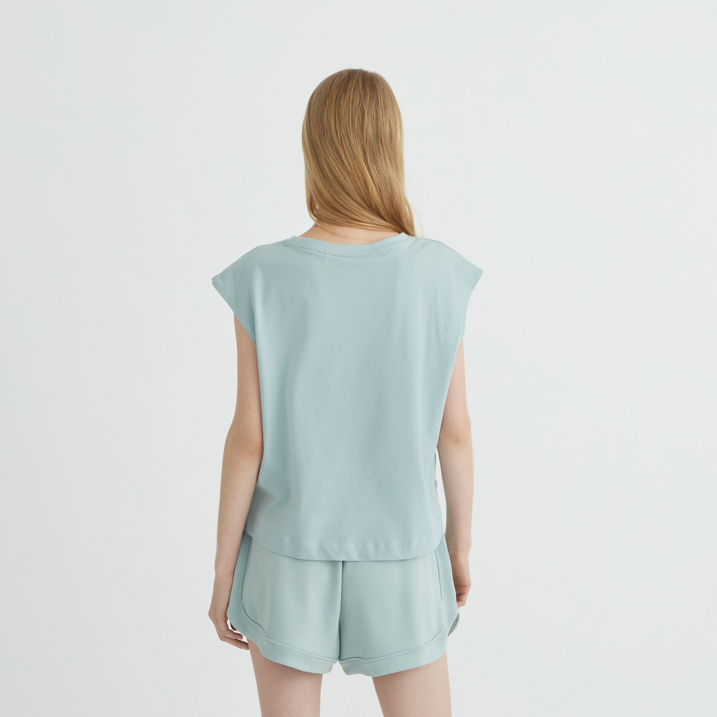 Camiseta sin mangas mujer Verde-3