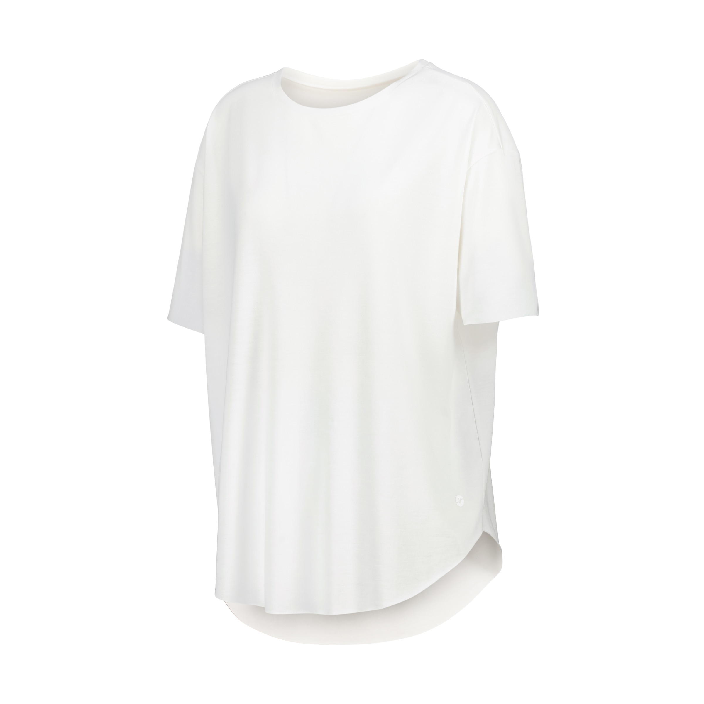Camiseta manga corta suelta modal Blanco-4