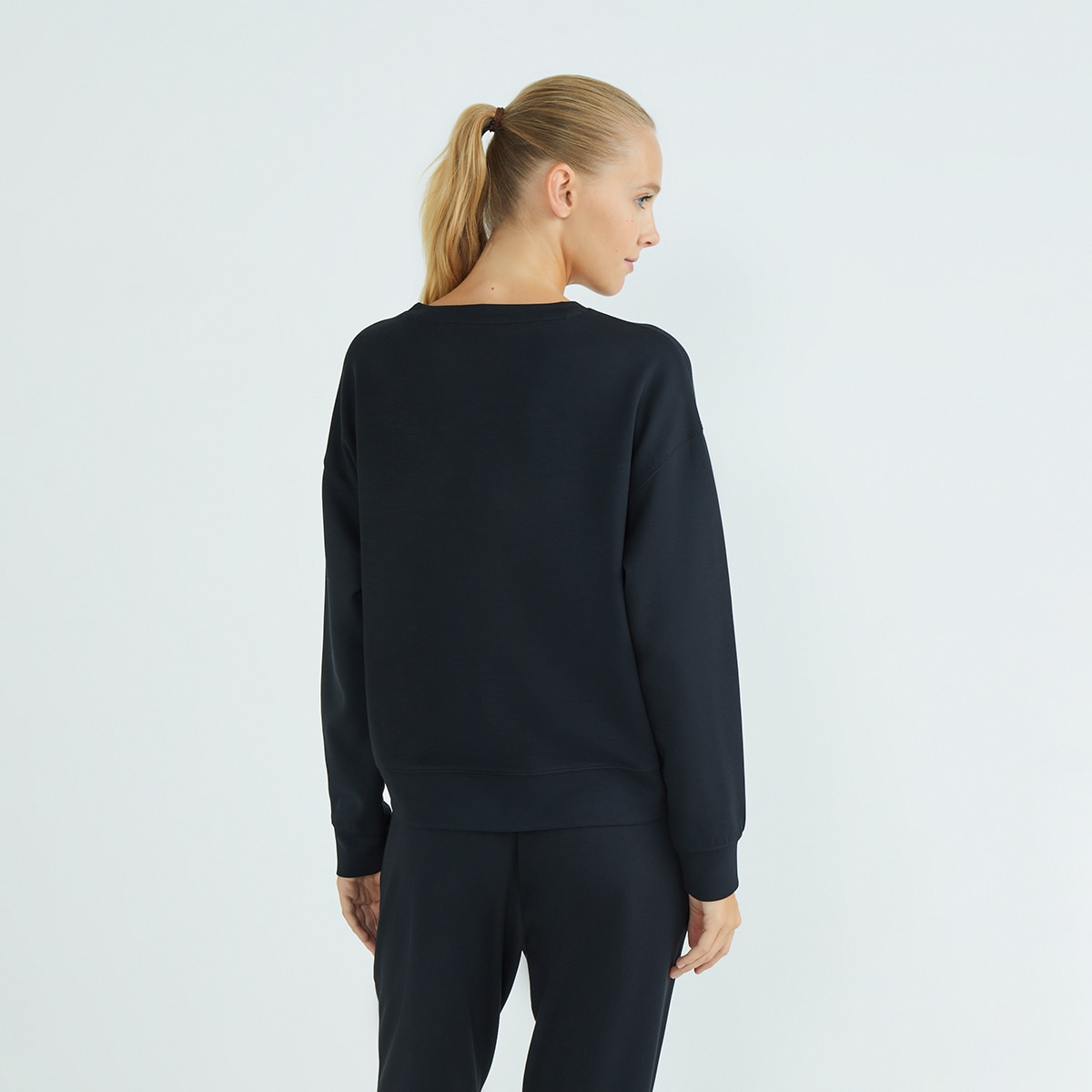Sudadera modal cuello caja de mujer Antracita-2