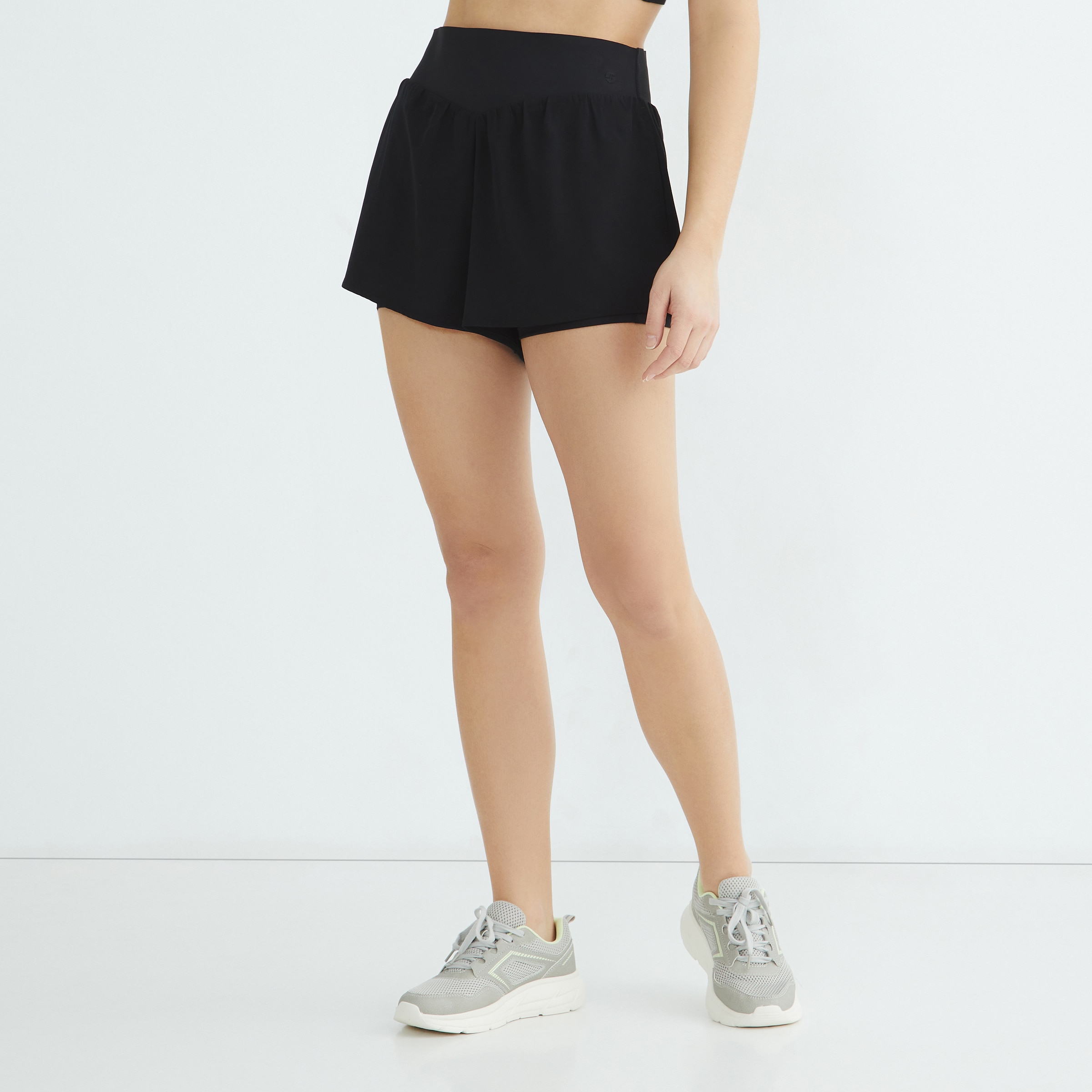 Pantalón corto cintura compresiva mujer Antracita-2