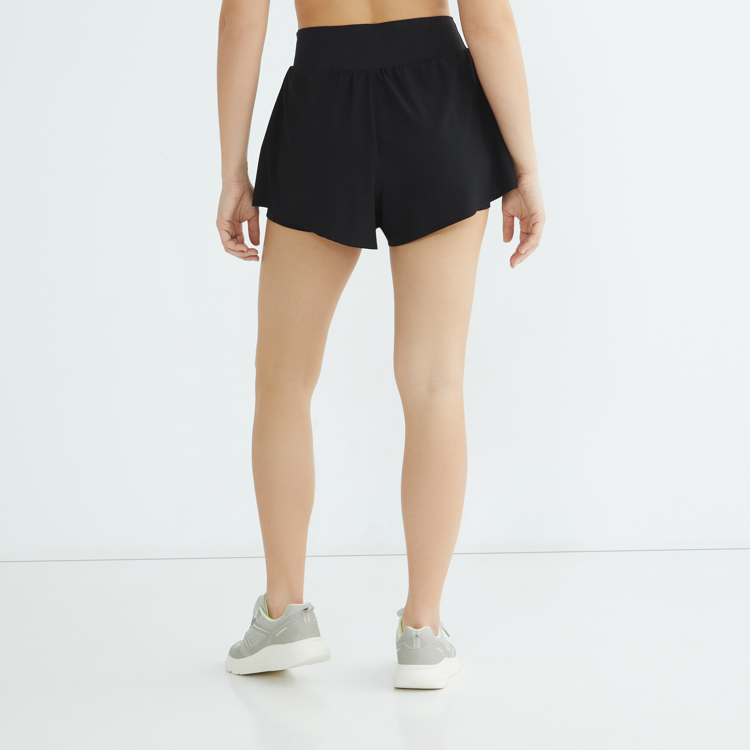 Pantalón corto cintura compresiva mujer Antracita-3