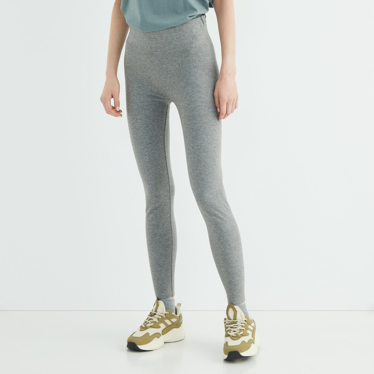 Malla Larga Algodón Mujer Gris-2