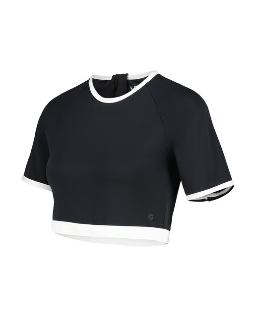 Camiseta baño manga corta Negro-4