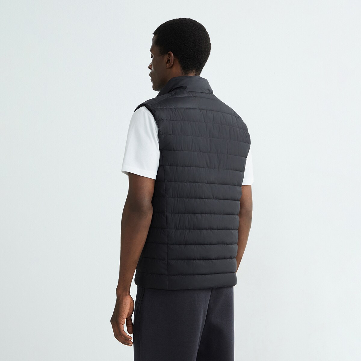 Chaleco acolchado con bolsillo interior de hombre Negro-3