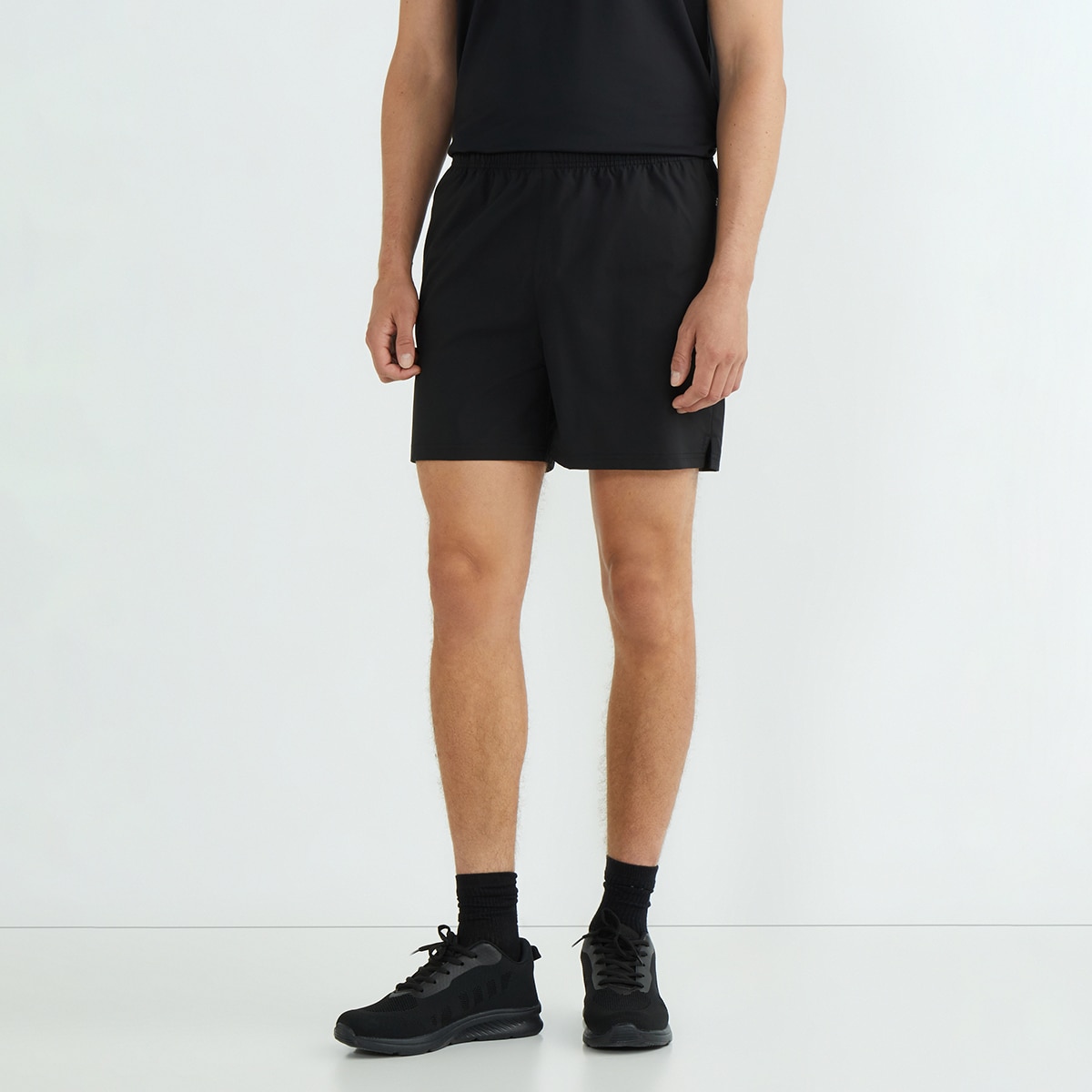 Pantalones cortos de hombre con cremallera en bolsillos Negro-2