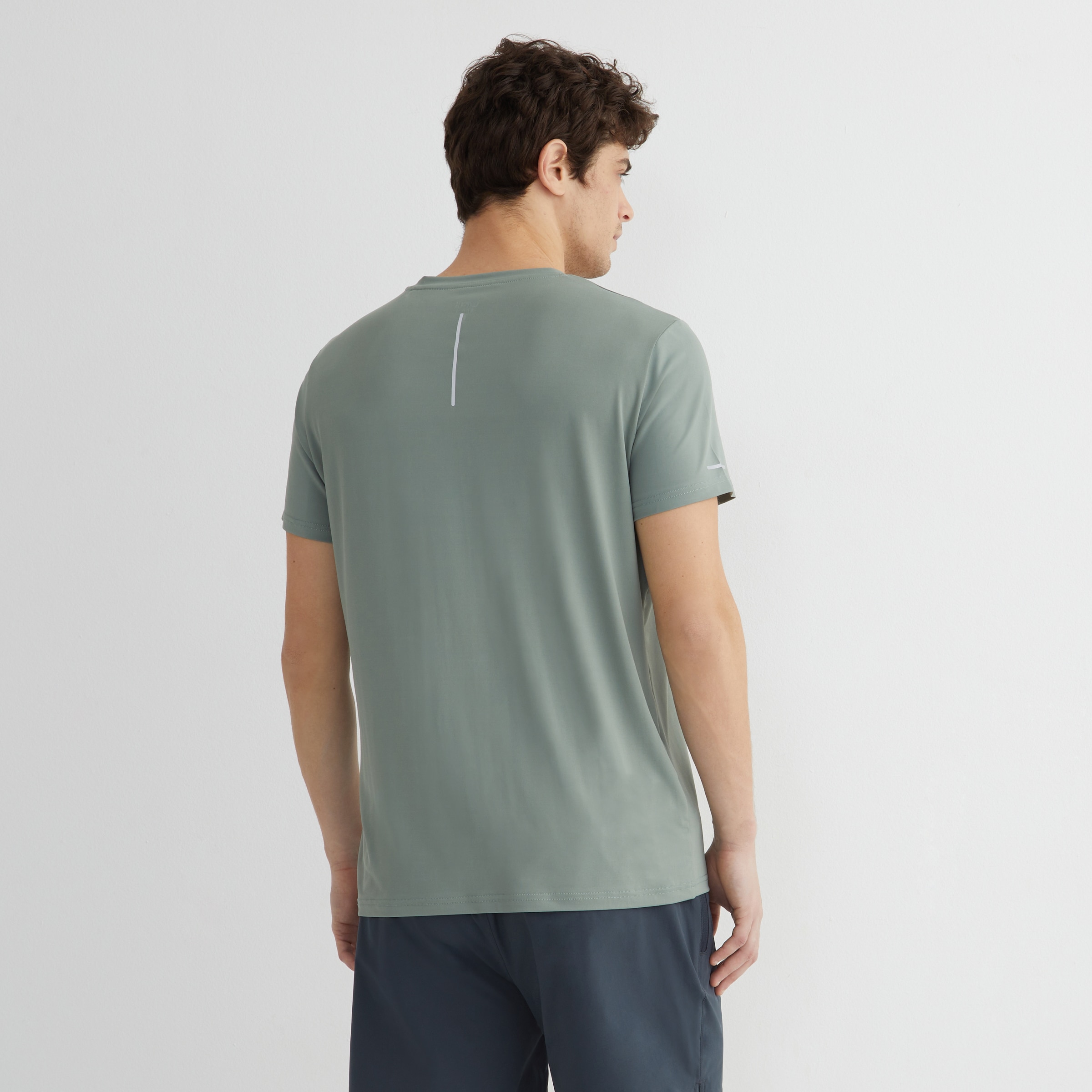Camiseta técnica manga corta hombre Verde-3