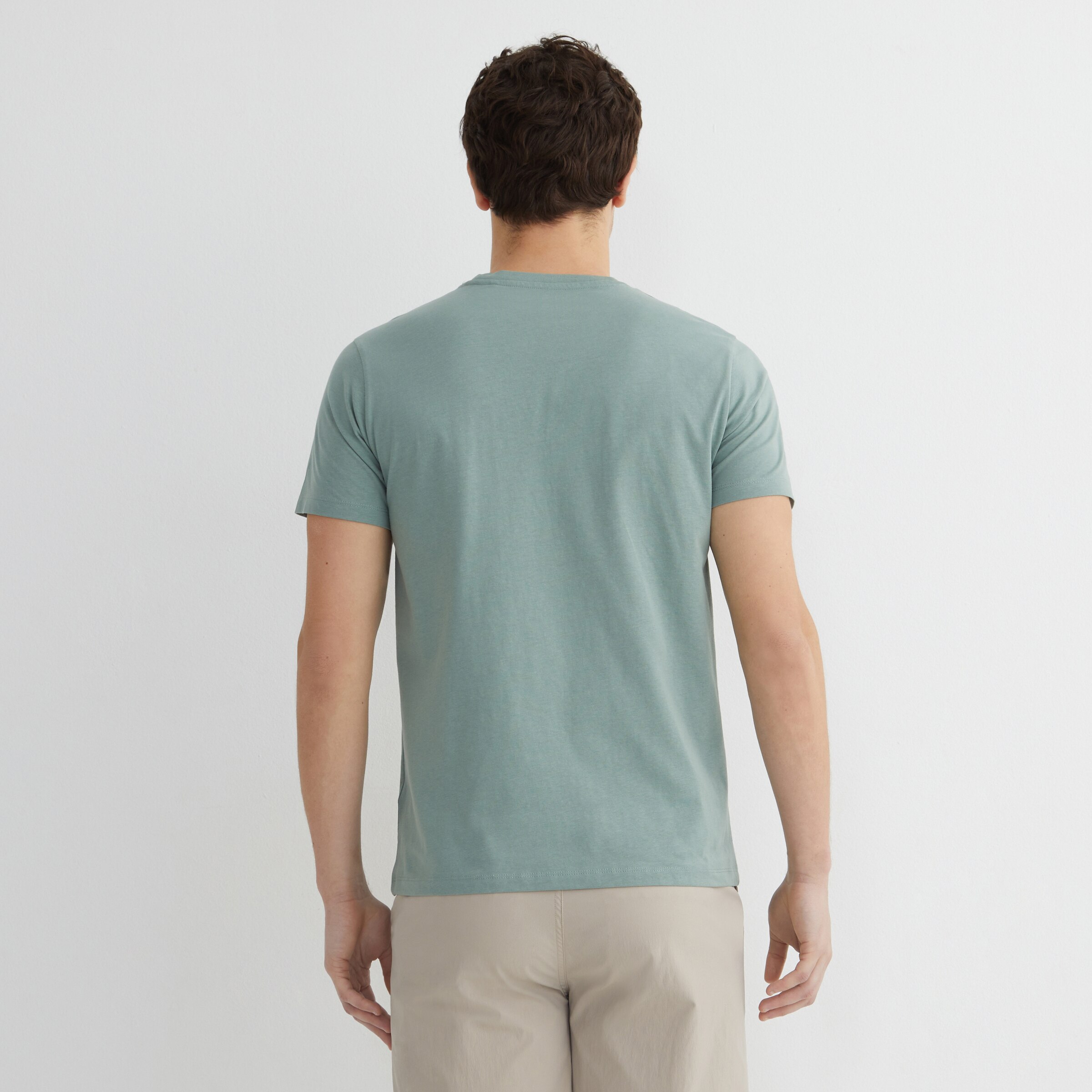 Camiseta manga corta hombre Verde-3