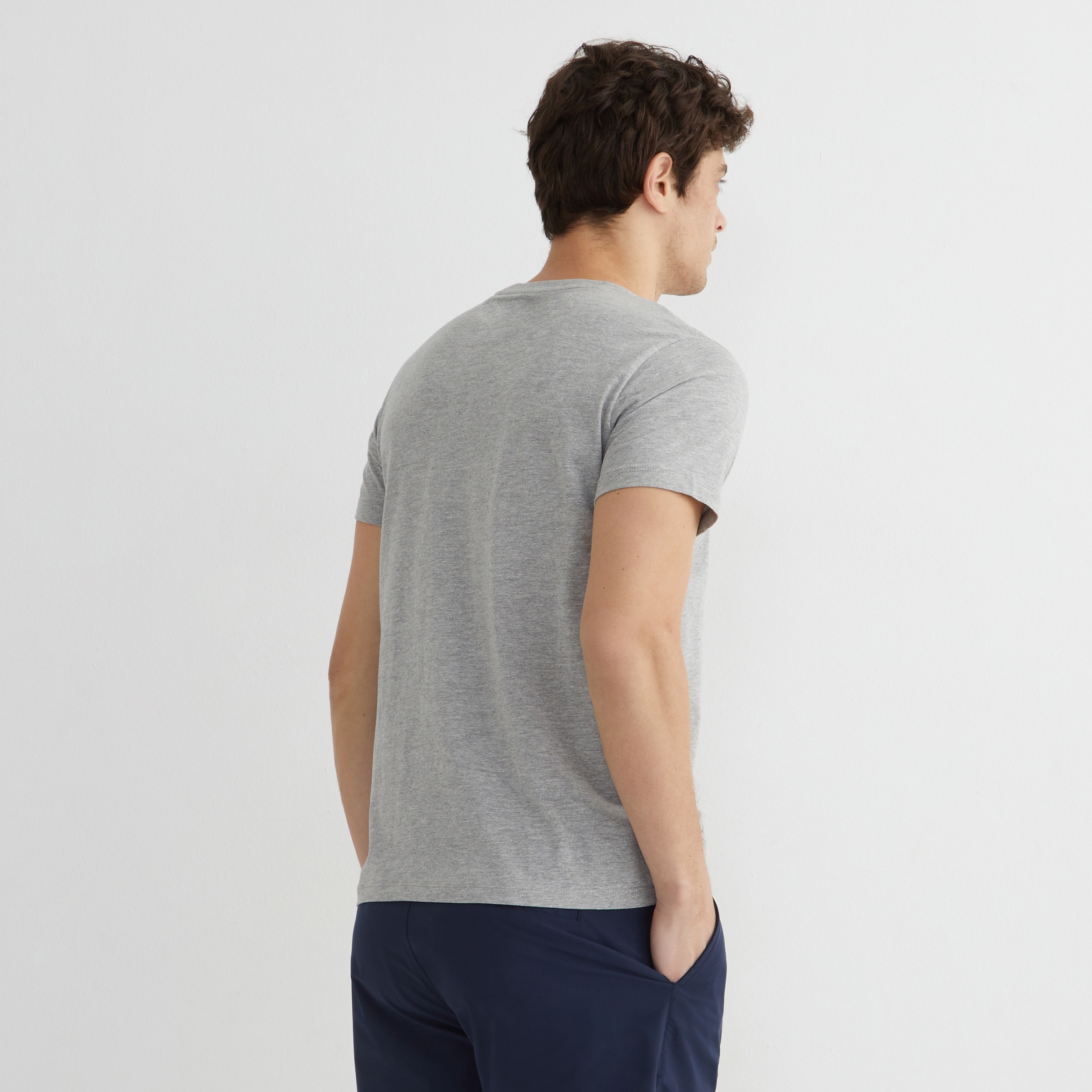 Camiseta manga corta hombre Gris-3