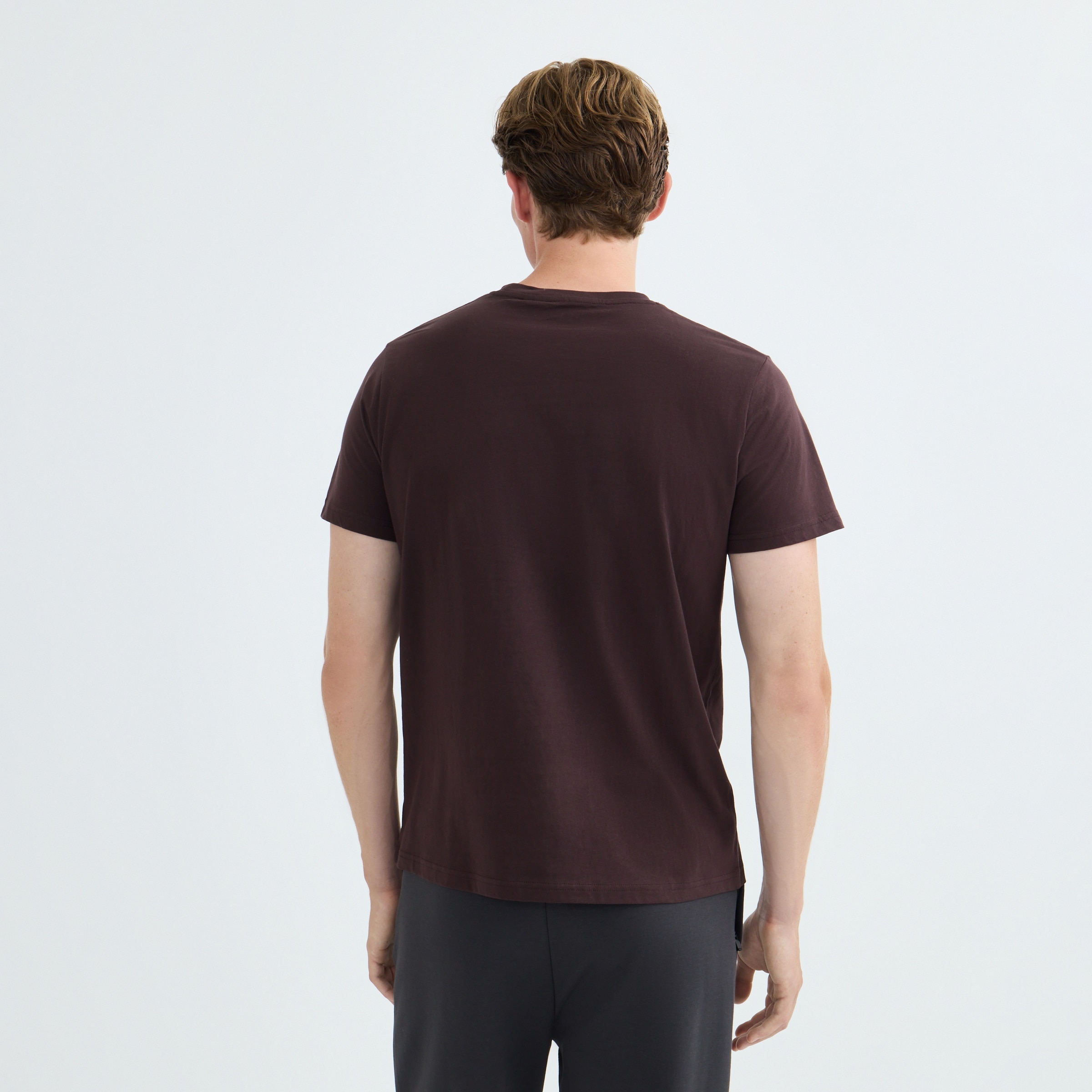Camiseta Manga Corta Algodón Hombre Morado-3
