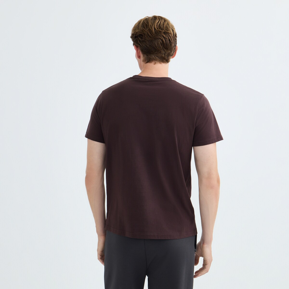 Camiseta Manga Corta Algodón Hombre Morado-3