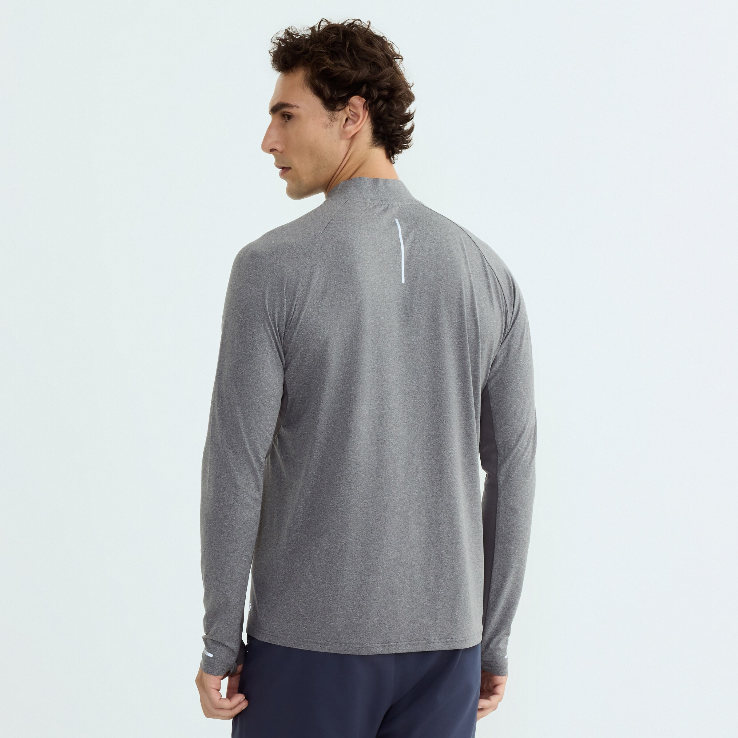 Camiseta Técnica Manga Larga Hombre Gris-3