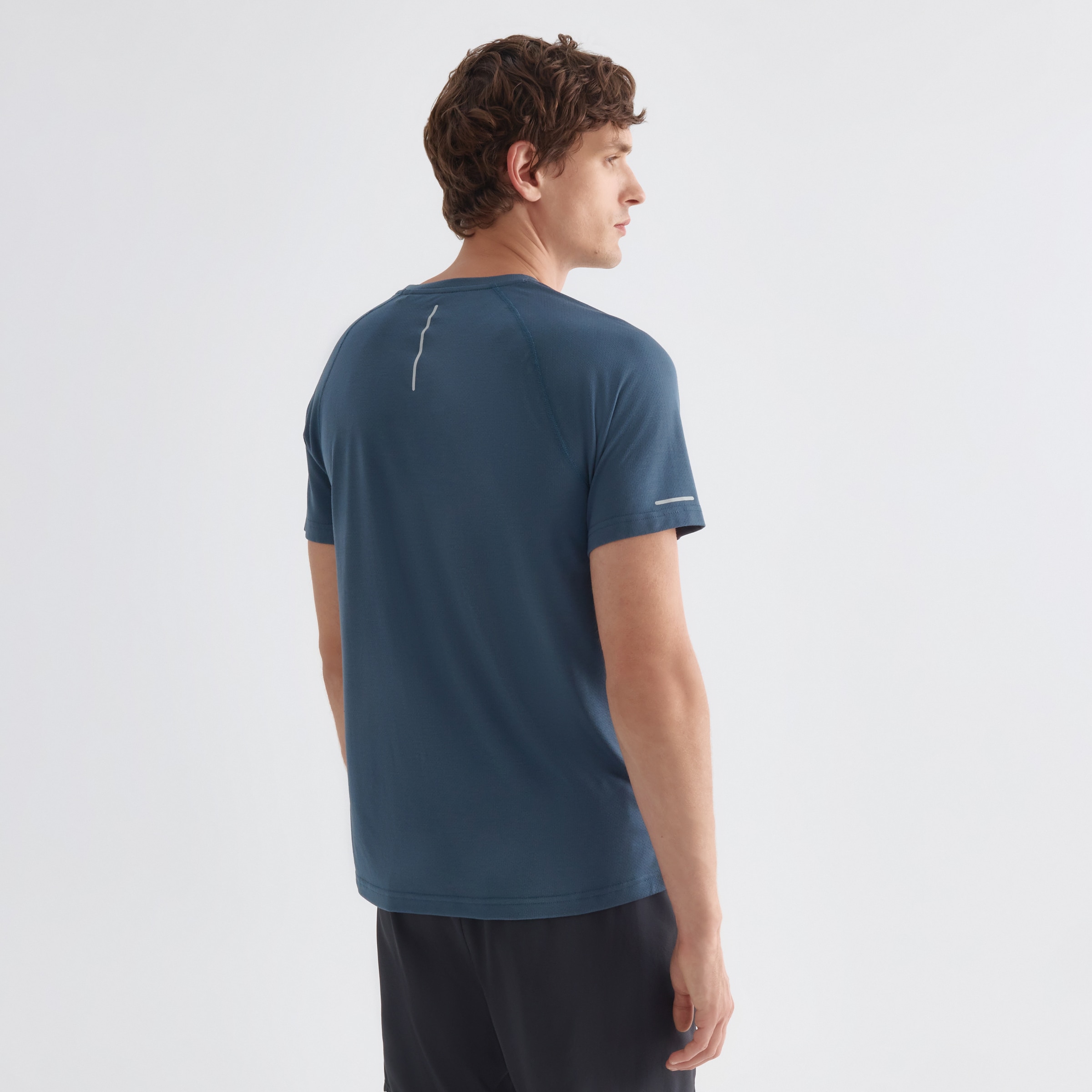 Camiseta manga corta ranglán de hombre 400 Azul-3