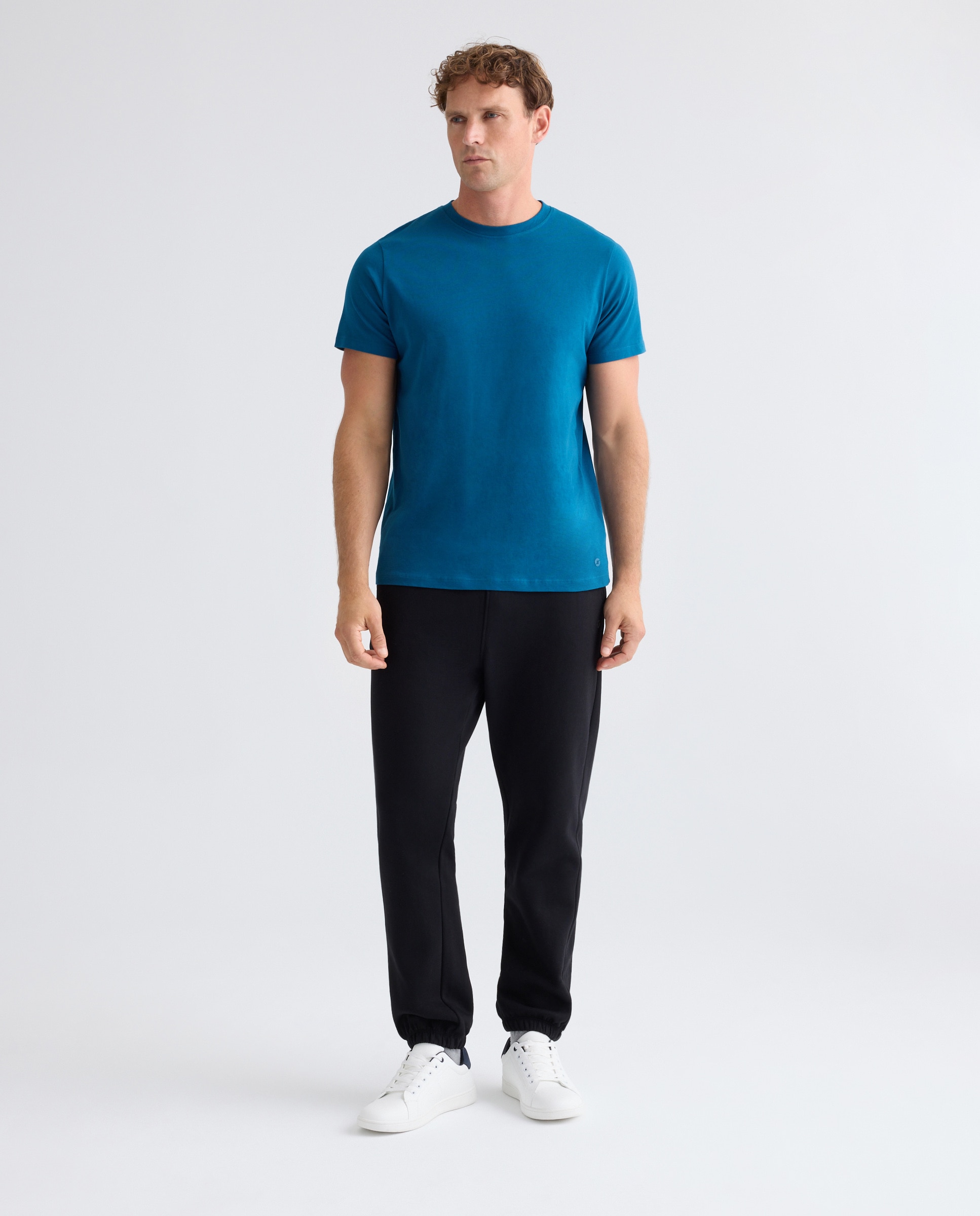Camiseta Manga Corta Algodón Hombre Azul oscuro-2
