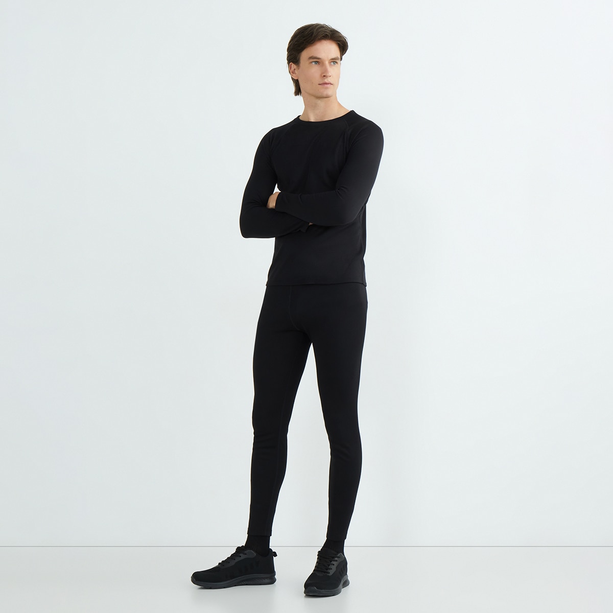 Camiseta térmica de hombre Negro-2