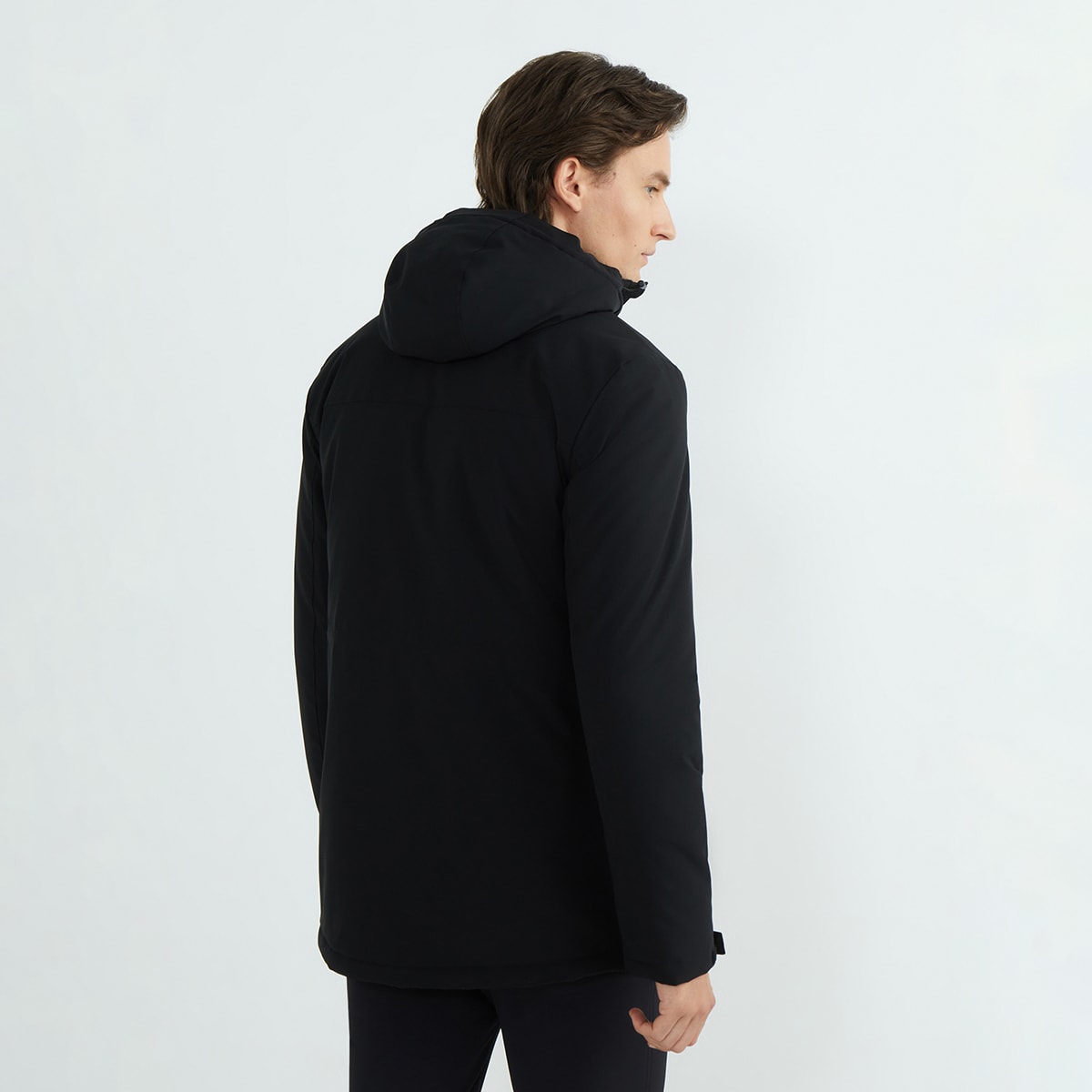 Parka Hombre Repelente Al Agua Negro-3