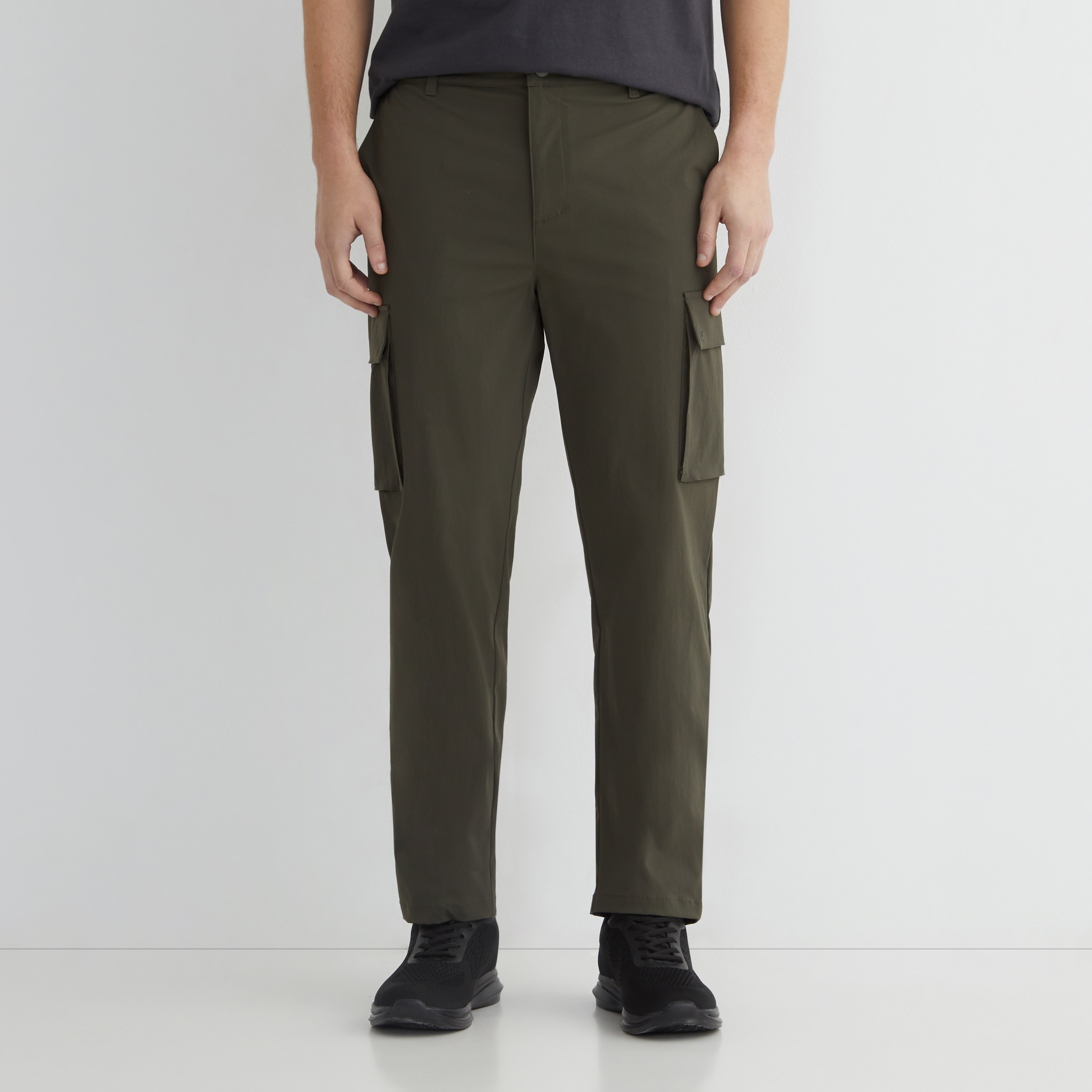 Pantalón largo elástico hombre Verde-2