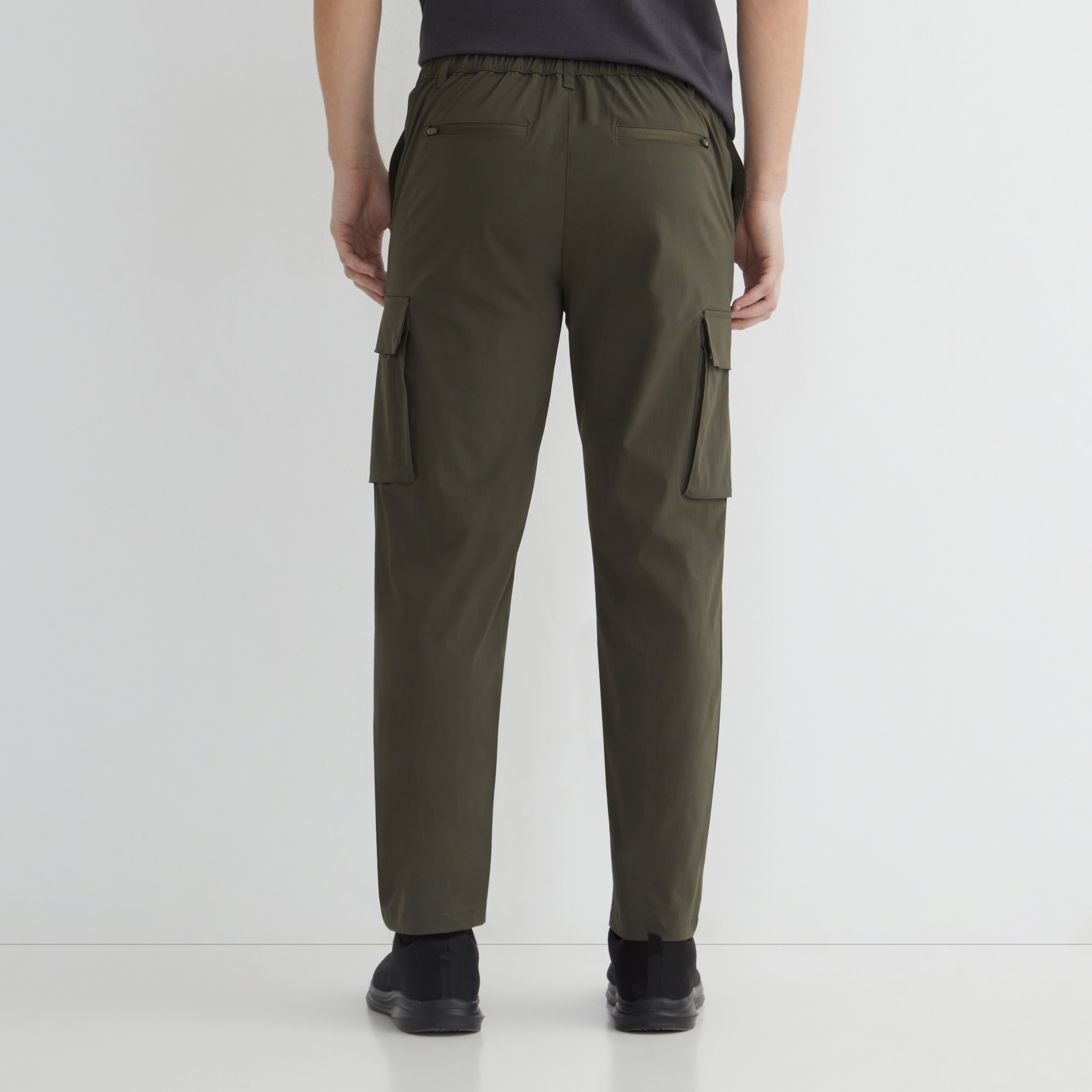 Pantalón largo elástico hombre Verde-3