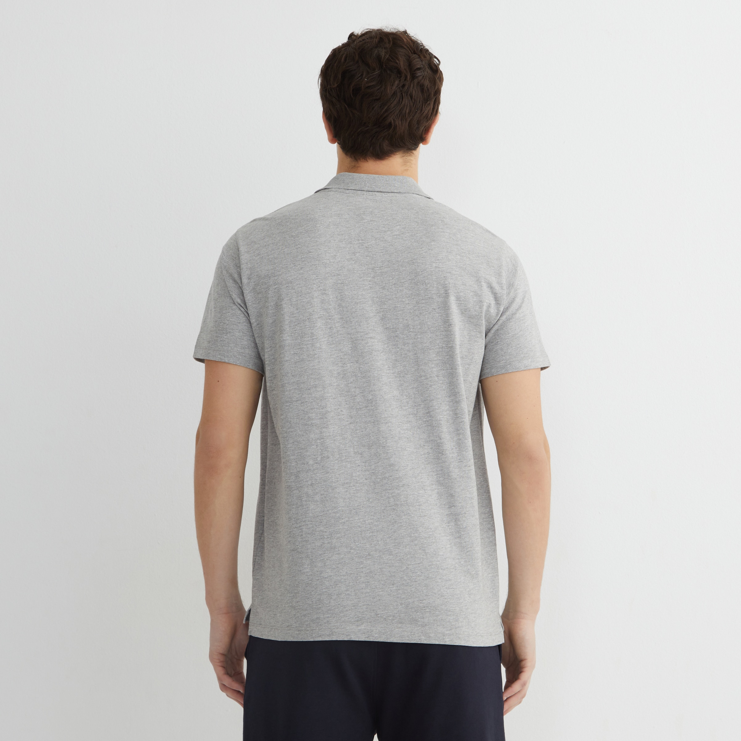 Polo algodón hombre Gris-3