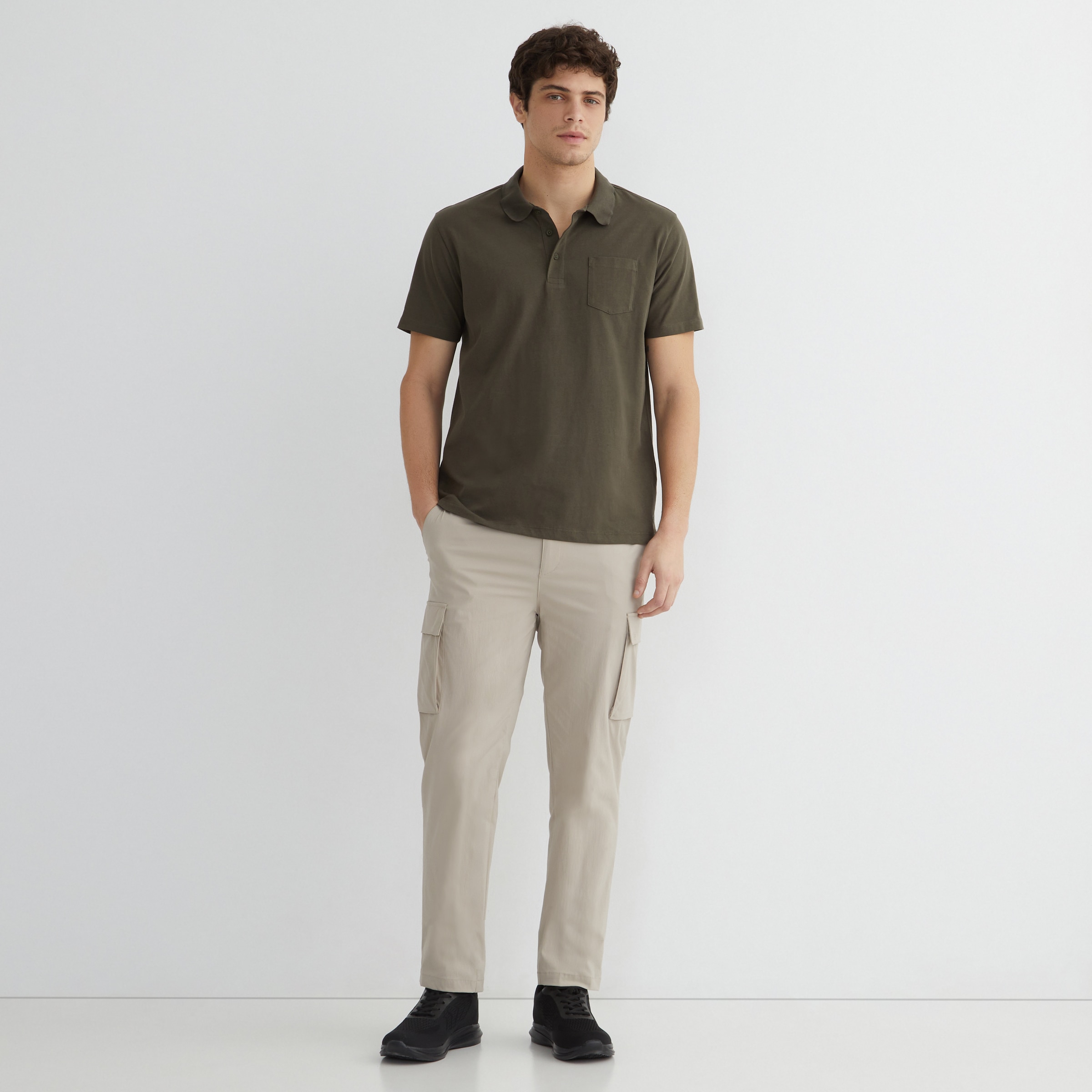 Polo algodón hombre Verde-2