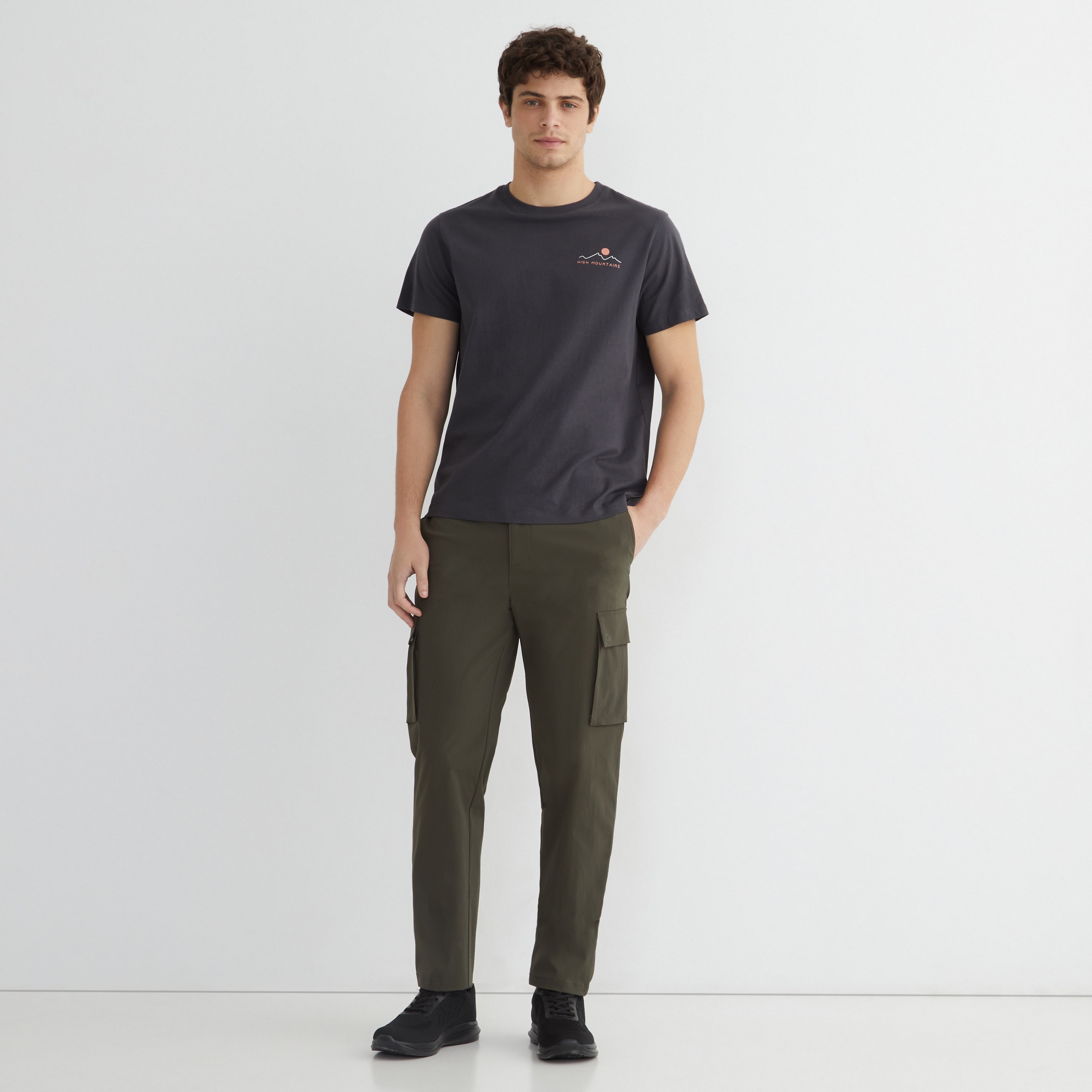 Camiseta manga corta hombre Gris-2
