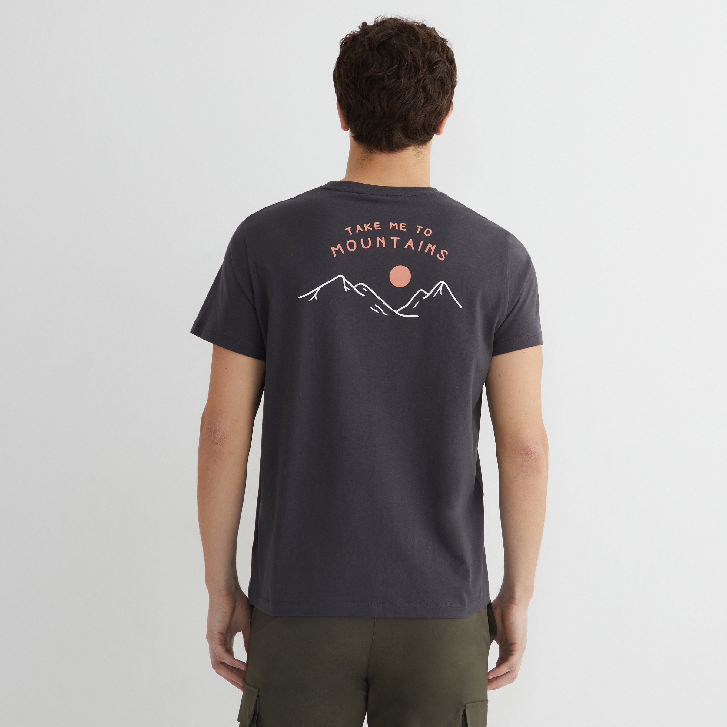 Camiseta manga corta hombre Gris-3