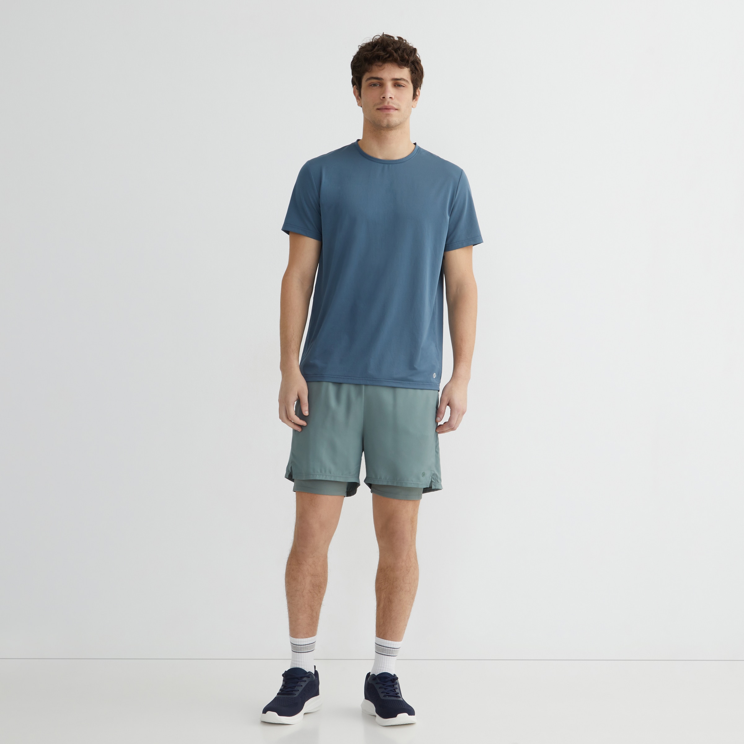 Camiseta técnica manga corta hombre Azul-2