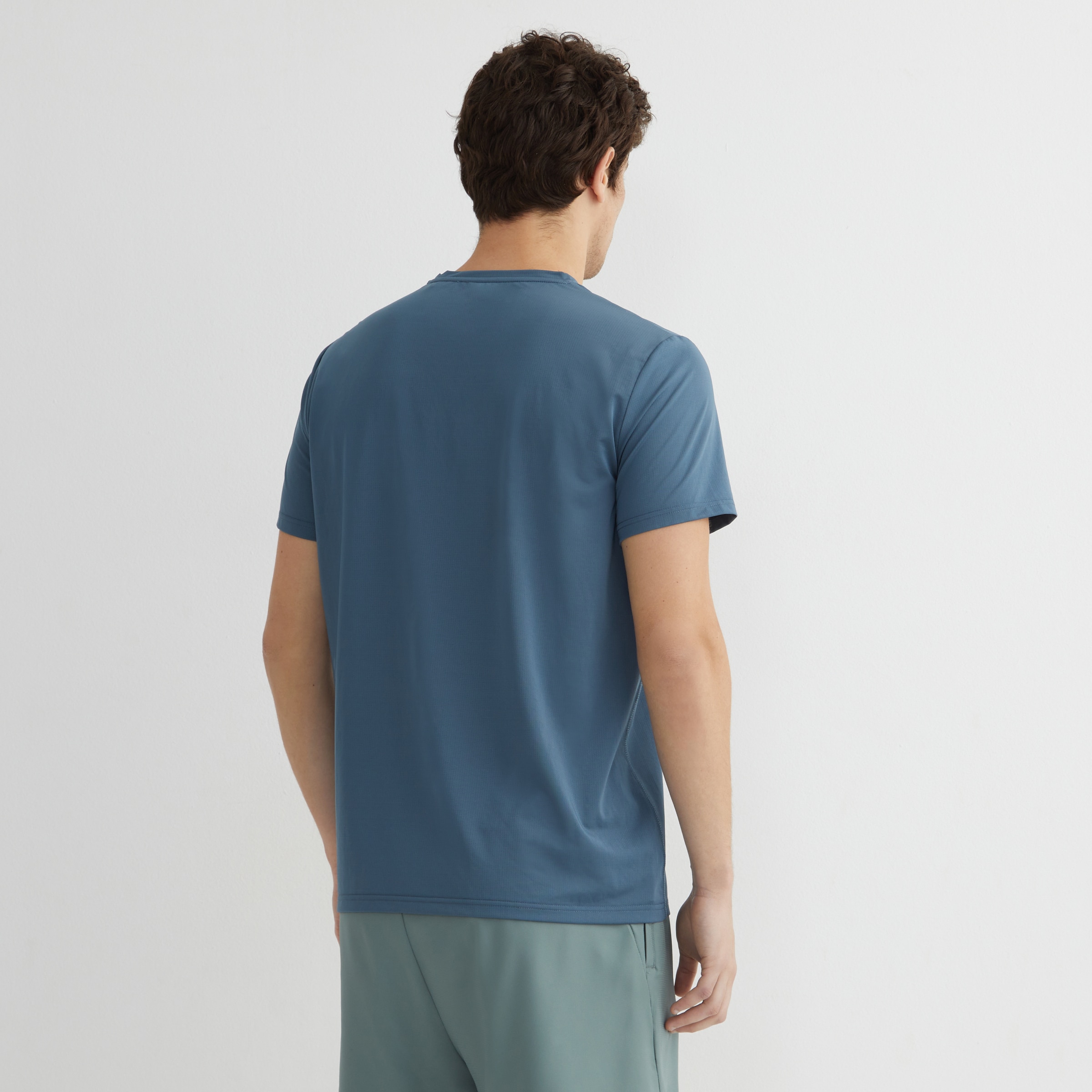 Camiseta técnica manga corta hombre Azul-3