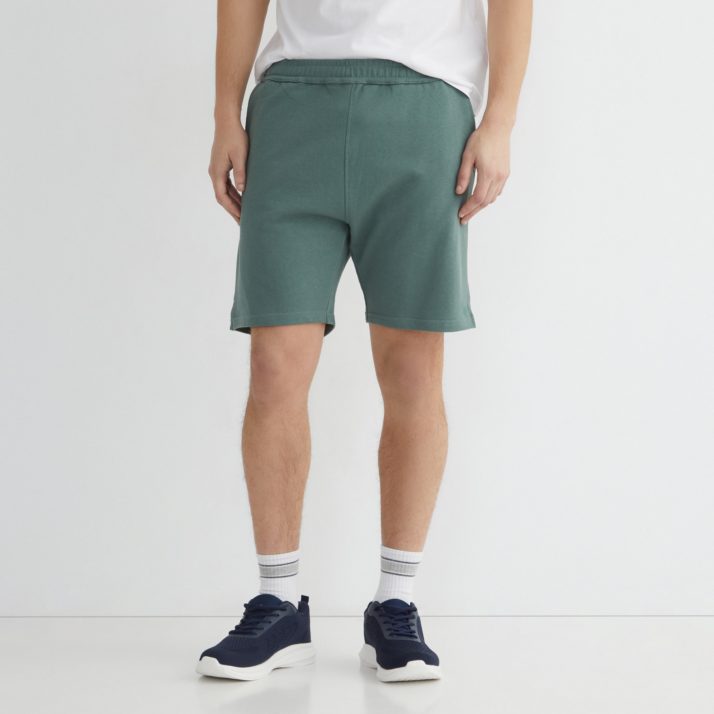 Pantalón corto terry hombre Verde oscuro-2
