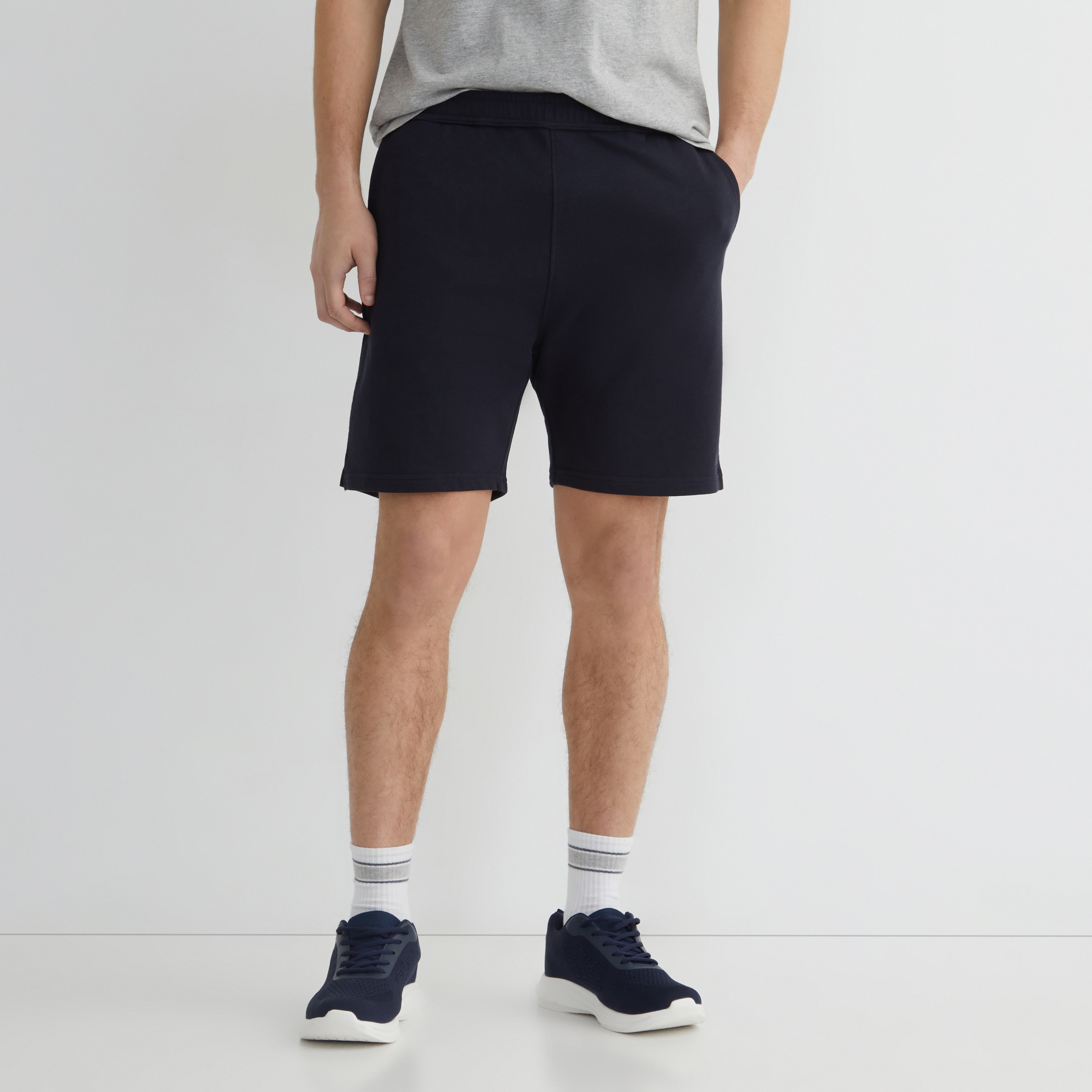 Pantalón corto terry hombre Azul oscuro-2