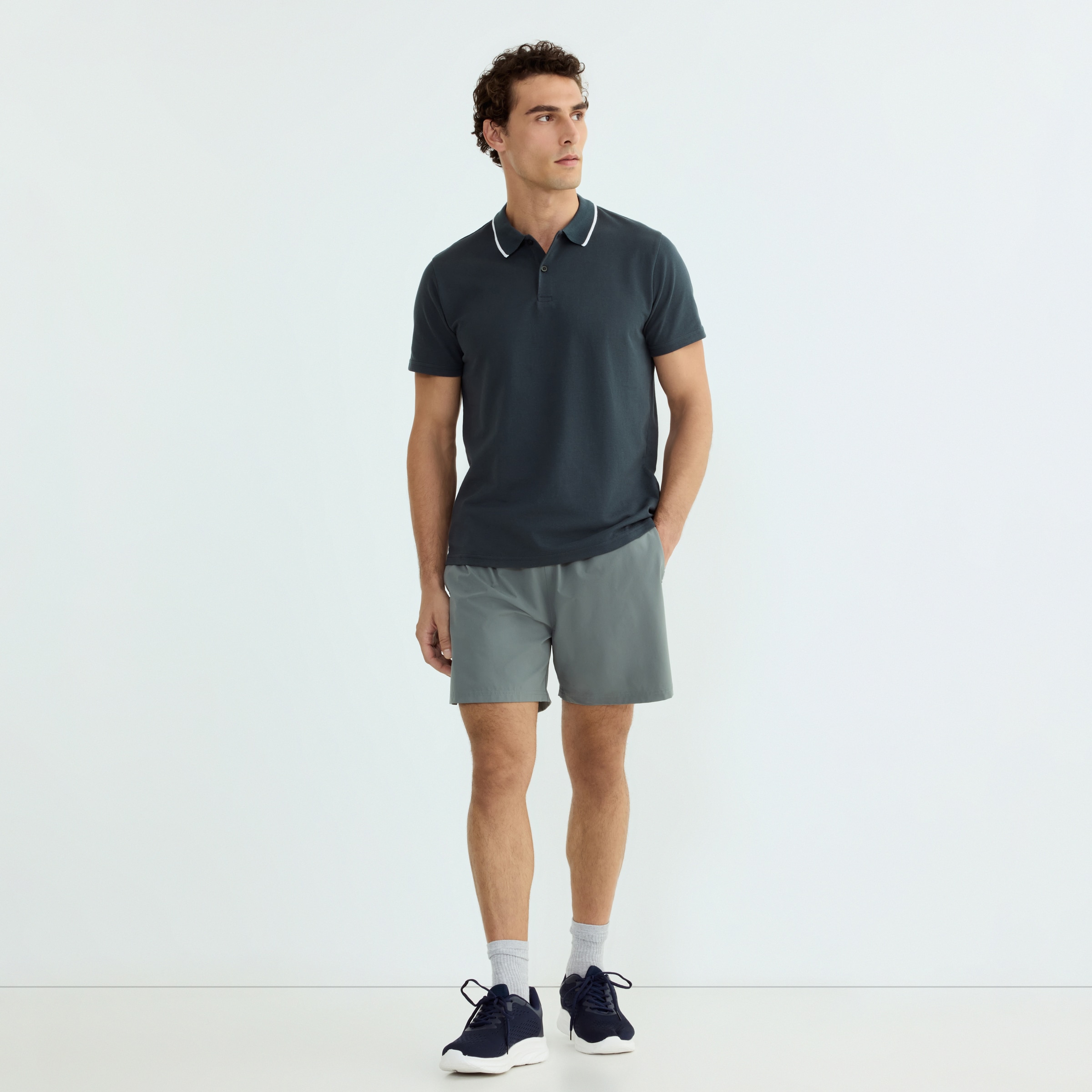 Polo Piqué Deportivo Hombre Verde-2