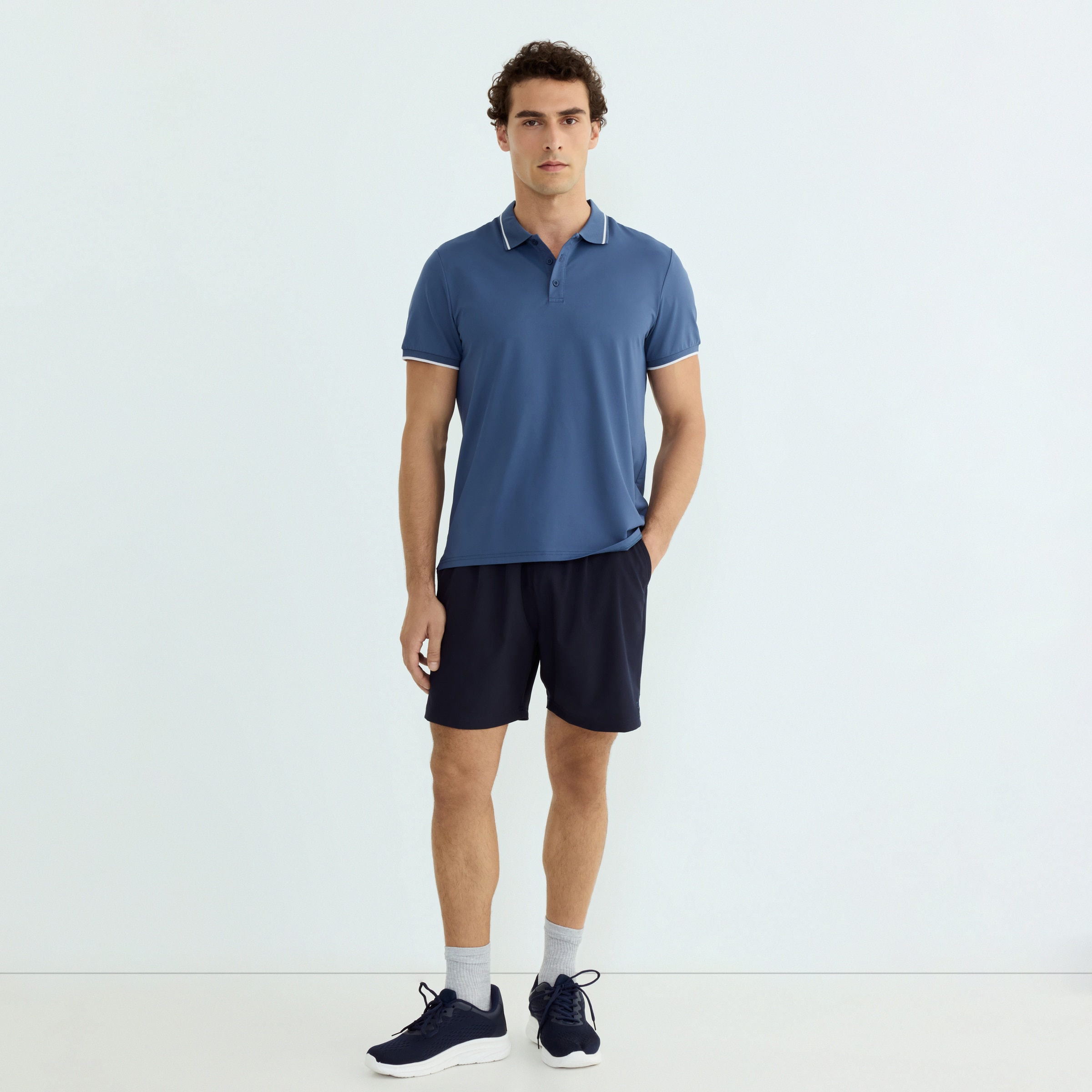 Polo Técnico Hombre Azul-2